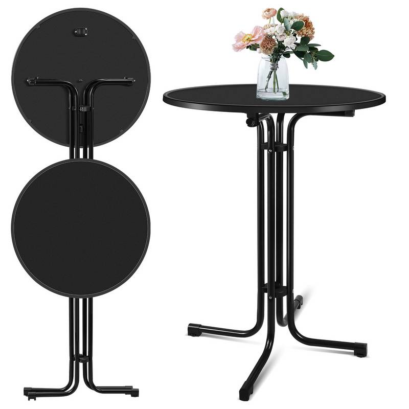 Stehtisch 80x110cm klappbar rund Stabil Garten Metall Hochtisch Bistrotisch Partytisch Bartisch Biertisch inkl. Husse