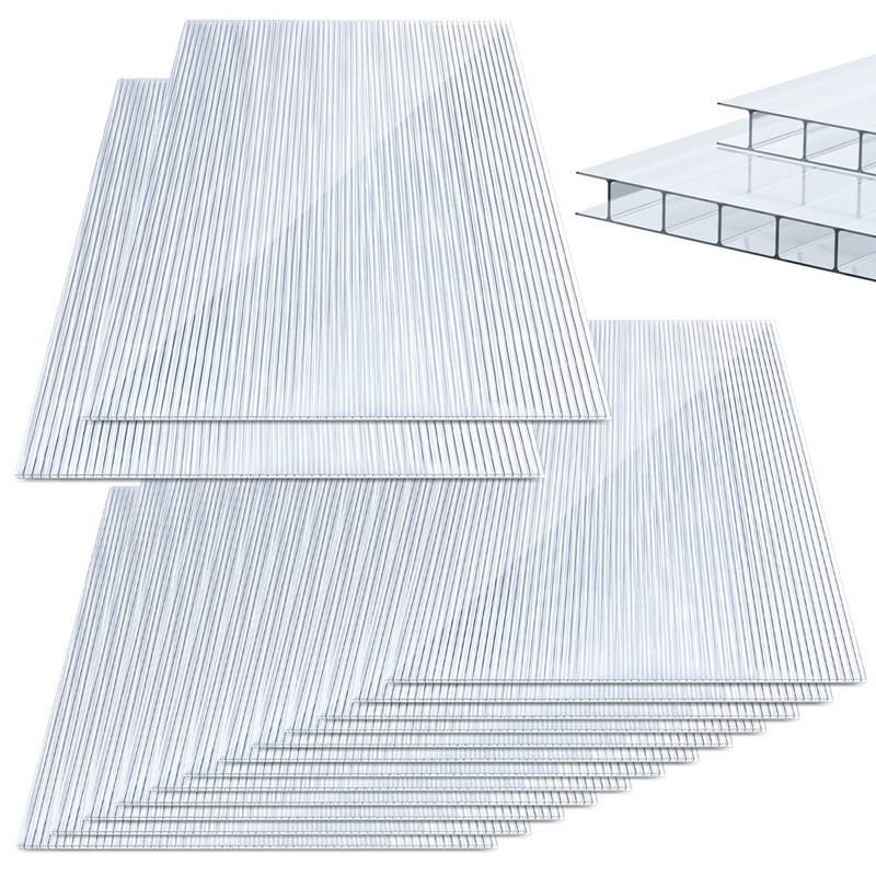 10x Polycarbonat Hohlkammerstegplatten 8mm Doppelstegplatte 1210x605 Stegplatte Gewächshausplatte