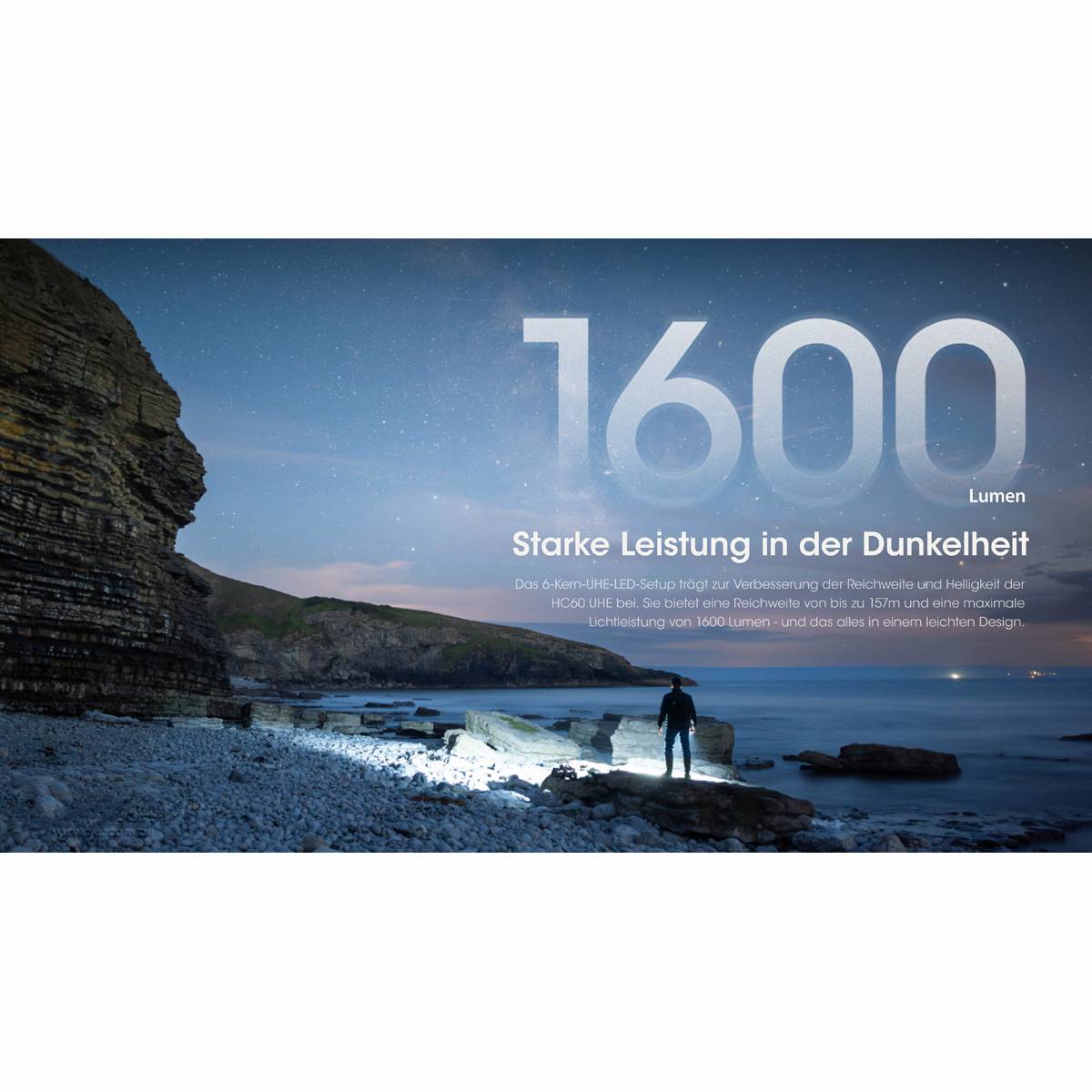 Nitecore HC60 UHE Stirnlampe 1600 Lumen - Gelb/Schwarz