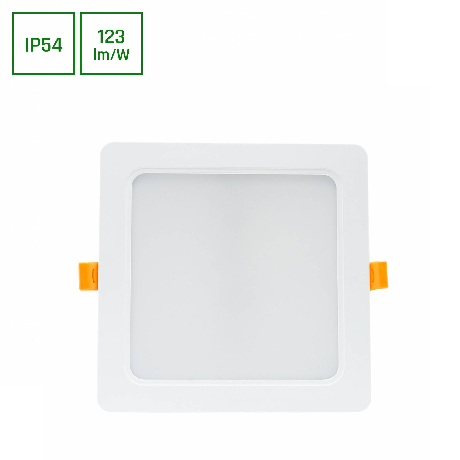 Spectrum LED Panel DURE 3 Einbauleuchte 18W eckig 2200lm Badezimmerleuchte IP54 Warmweiß 3000K