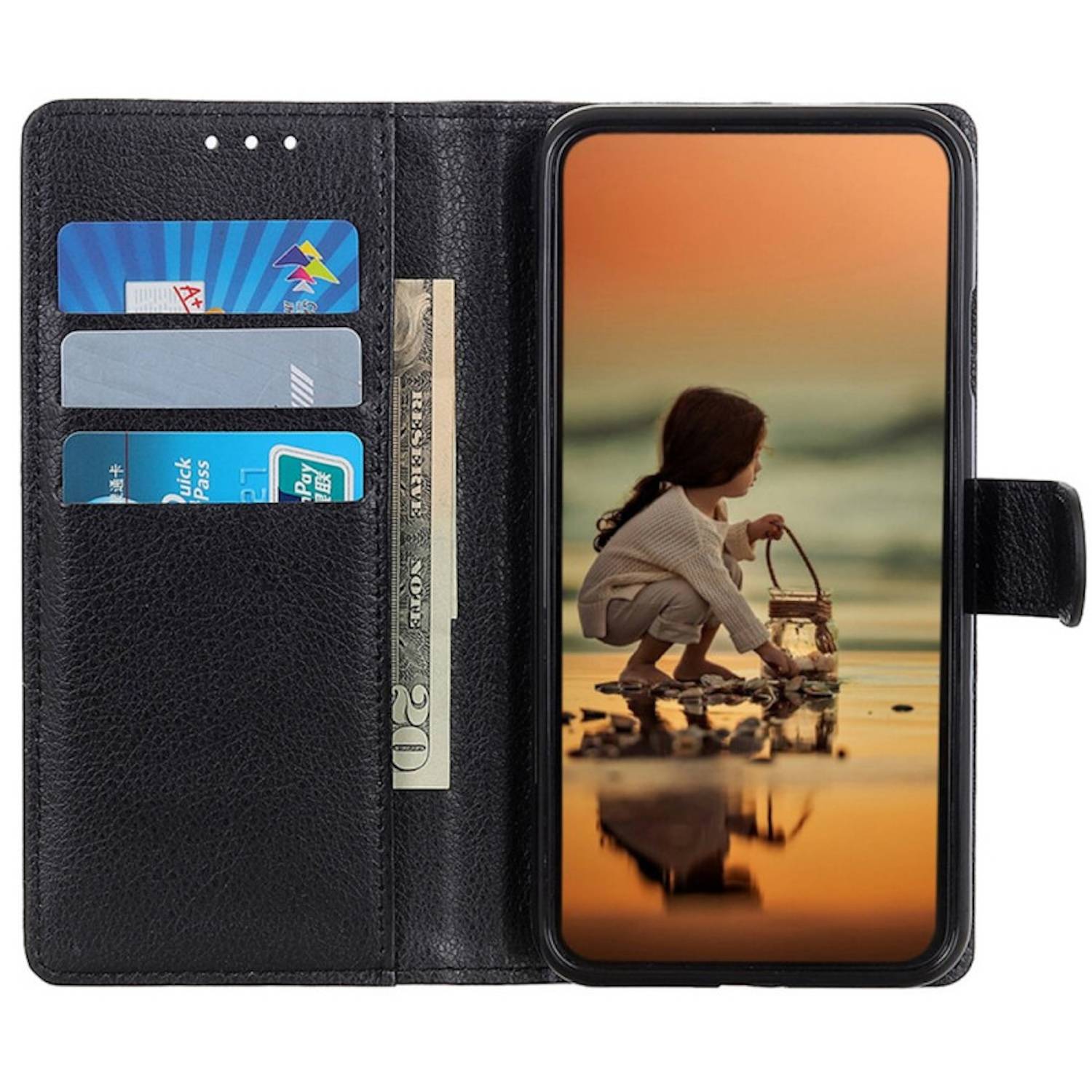 Für Google Pixel 9 Pro XL Kunst Leder Book Wallet Tasche + Hart Glas