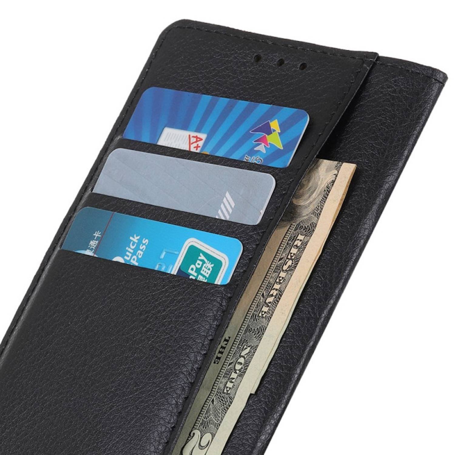 Für Google Pixel 9 Pro XL Kunst-Leder Book Wallet Tasche Hülle Schwarz