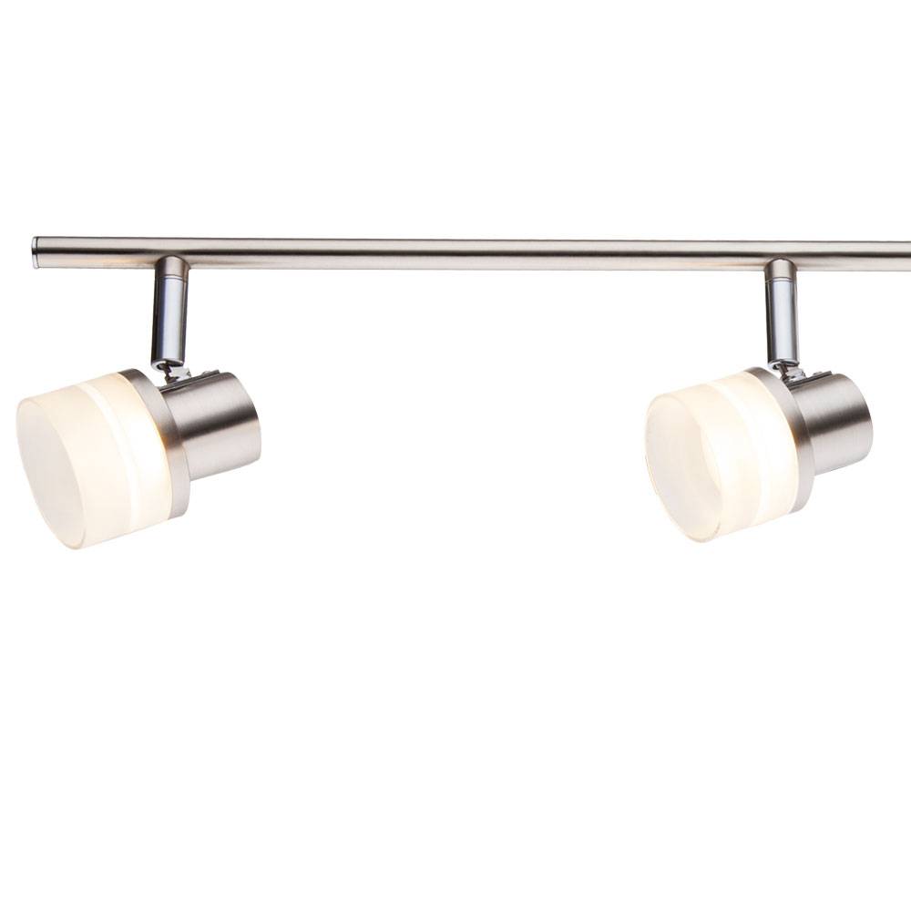 Deckenleuchte Wohnzimmerlampe Deckenlampe Esszimmerleuchte Schlafzimmerlampe, Metall silber Chrom, 4 Flammig Spots beweglich, 3,5W 190Lm 3000K