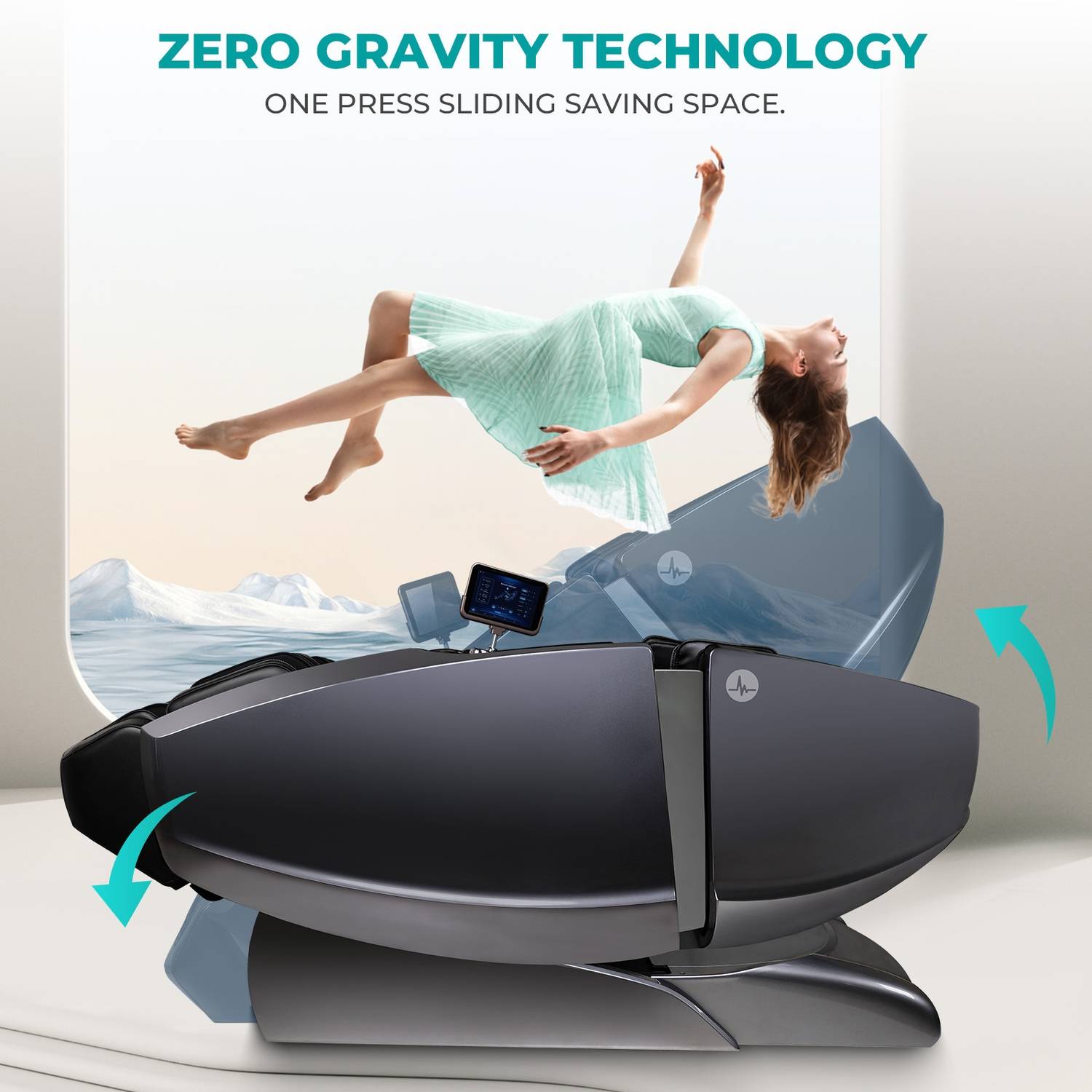 Naipo 4D Massagesessel, Raumkapsel-Massagestuhl Aromatherapie, Wärmetherapie, 8-Zoll-Tablet-Steuerung,Schwarz