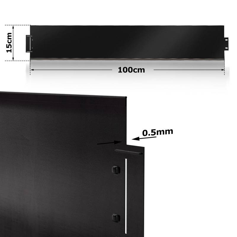 Rasenkante Metall 100 x 15 cm 35m Beeteinfassung Mähkante Verzinkt Wegbegrenzung Beetumrandung Palisade Schwarz
