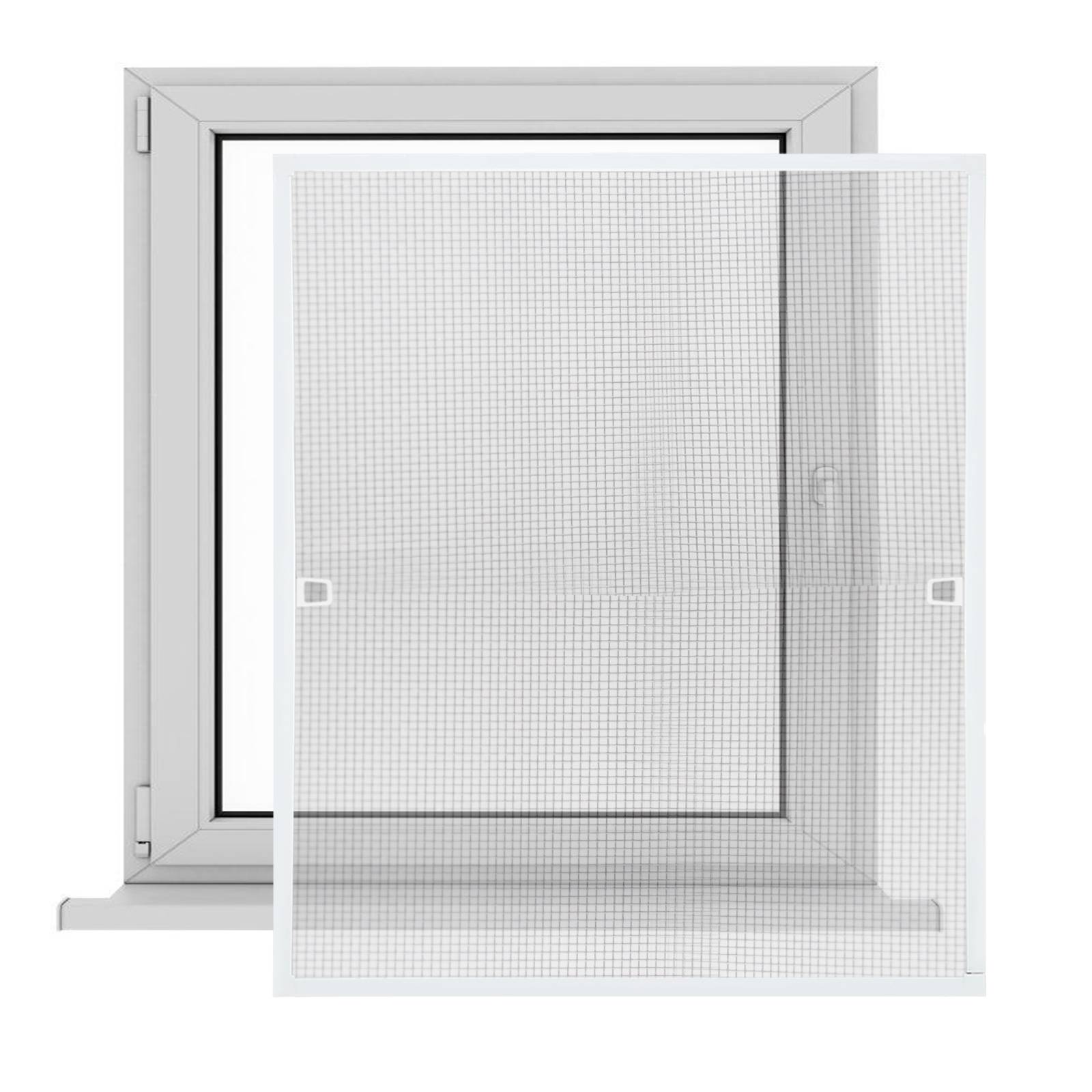 Fliegengitter Insektenschutz Fenster 80 x 100 cm Mückenschutz mit Alu-Rahmen Bausatz Mückengitter Fliegenschutz Weiß