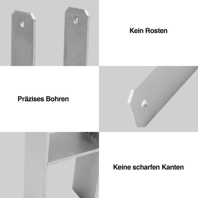 Pfostenanker 111mm 2 Stück Pfostenhalter Pfostenträger Pfostenschuhe H-Anker für Carports Pfahlbauten Wildtürme Zäune Pergola