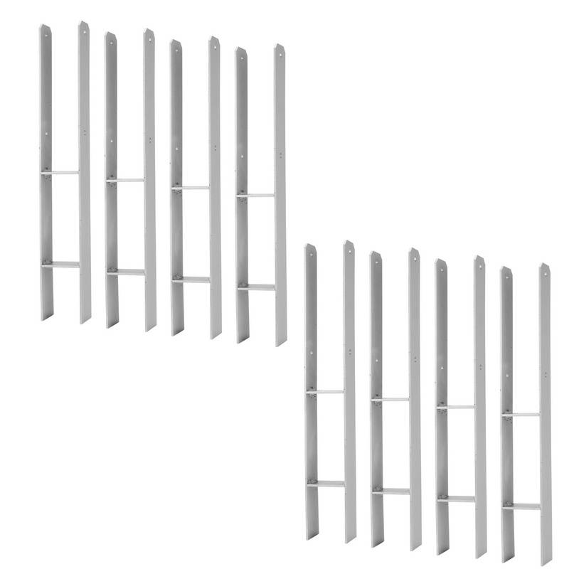 8 Stück Pfostenanker 81MM H-Pfostenträger H-Anker 600 mm Länge Pfostenschuh für Carport Silber