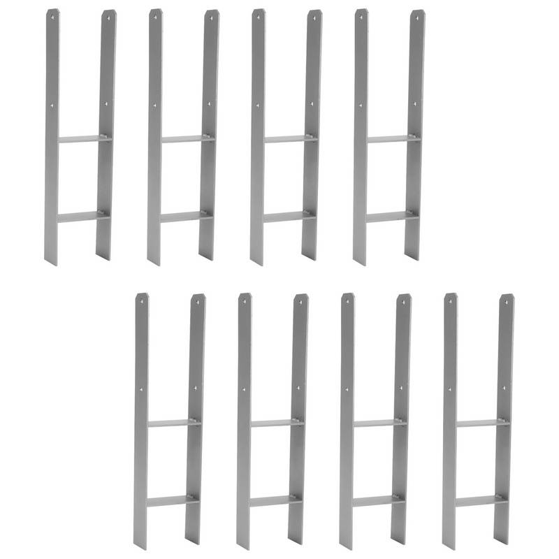 8 Stück Pfostenanker 111MM H-Pfostenträger H-Anker 600 mm Länge Pfostenschuh für Carport Silber