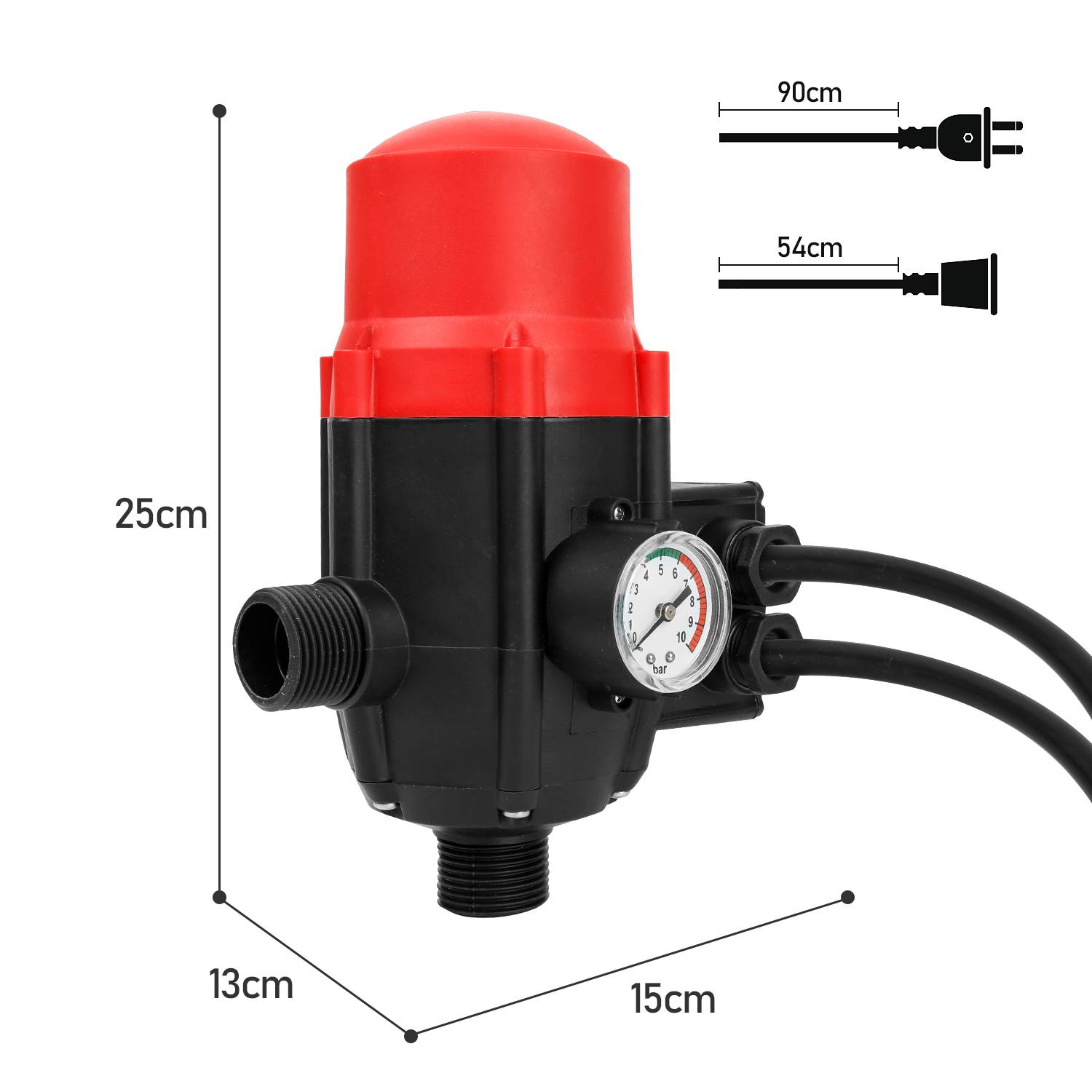 Pumpensteuerung Druckregler Presscontrol Watertech Druckwächter bis 1.1kw Rot mit kabel