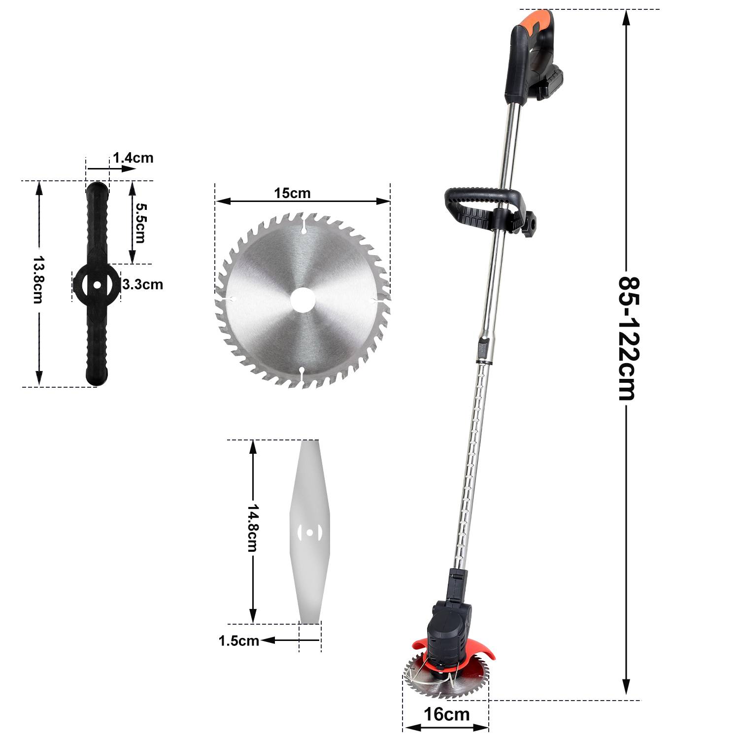 Rasentrimmer Elektro Freischneider mit 2x 21V 1500ma Ladegerät Akku 18 krpm
