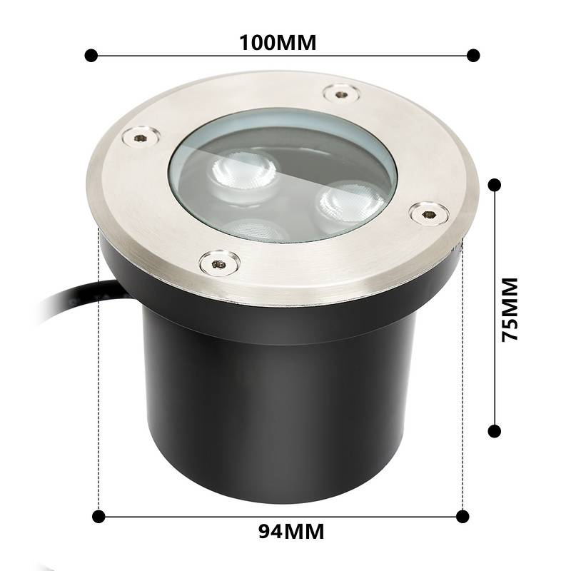 1x 3W Bodenleuchte IP67 LED Leuchte Bodeneinbaustrahler Bodenstrahler Boden Warmweiß