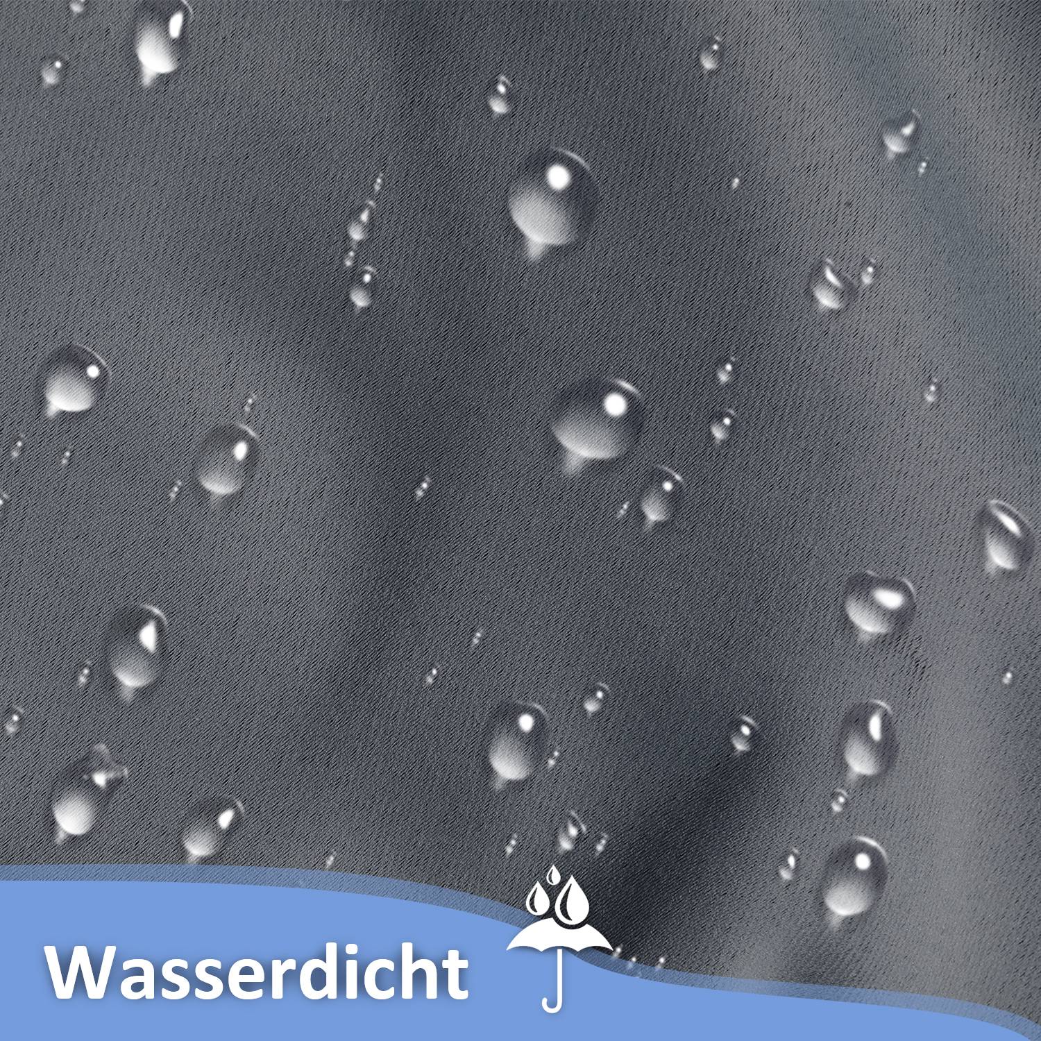 Outdoor Vorhang 2er-Set 132 x 274cm Gardinen Outdoorvorhänge Blickdicht mit Ösen, Garten Patio Balkon Wasserdicht, Dunkelgrau