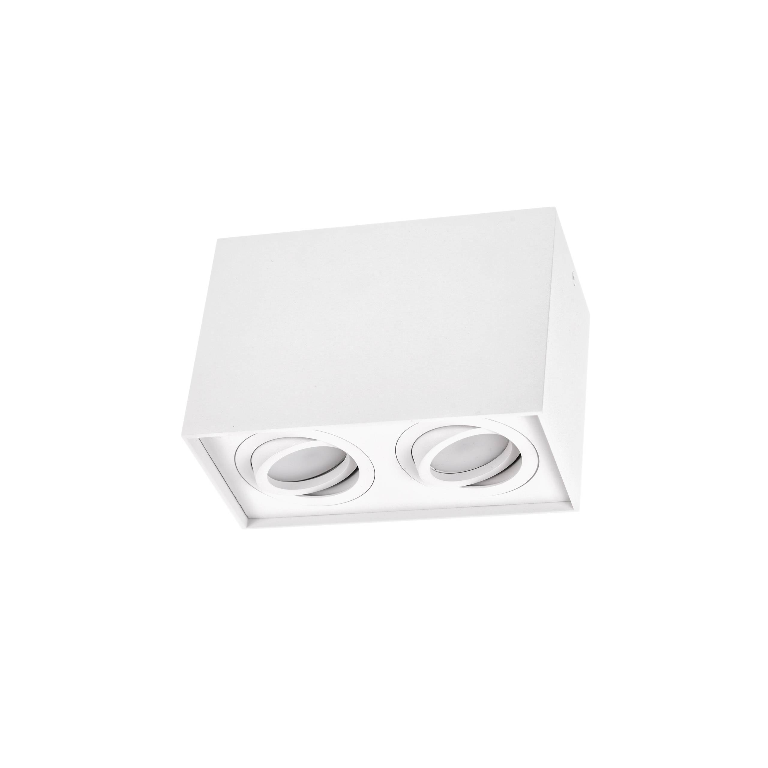 Spectrum LED Aufbauleuchte Chloe Duo GU10 schwenkbar weiß Deckenleuchte IP20 max.35W eckig