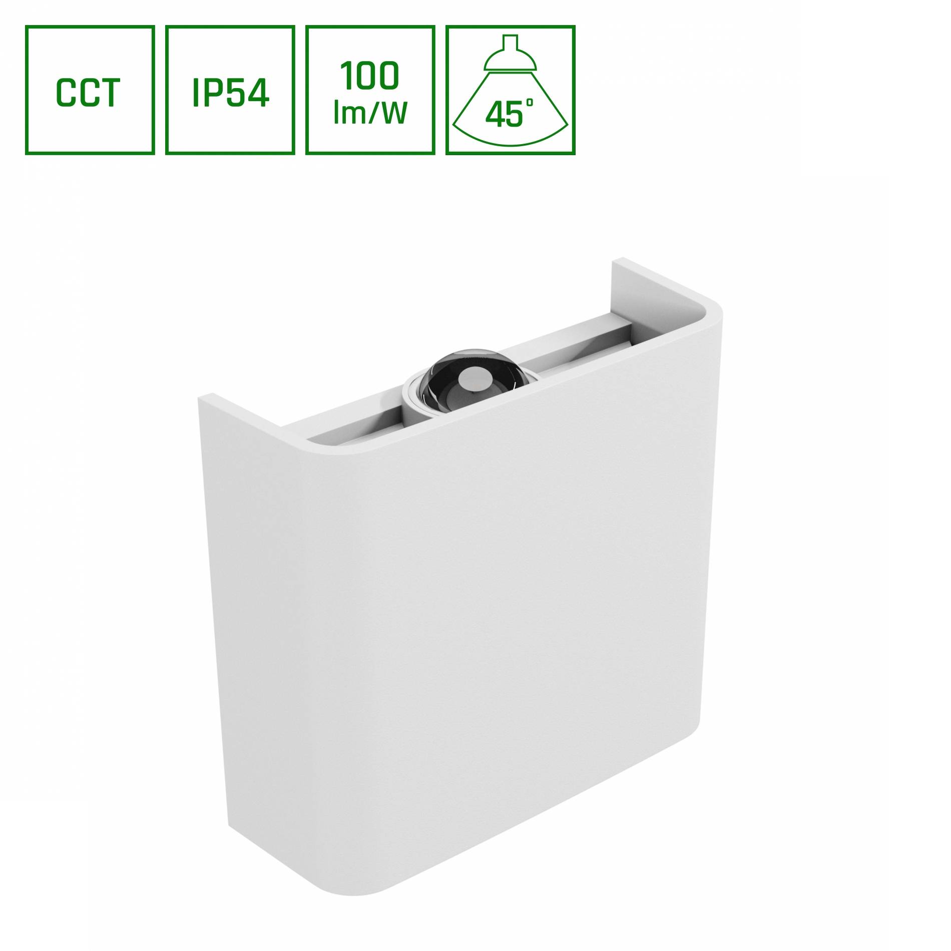 Spectrum LED Wandleuchte Lunarix Kinkiet 2W 200lm Außenleuchte IP54 weiß CCT 2700-6500K