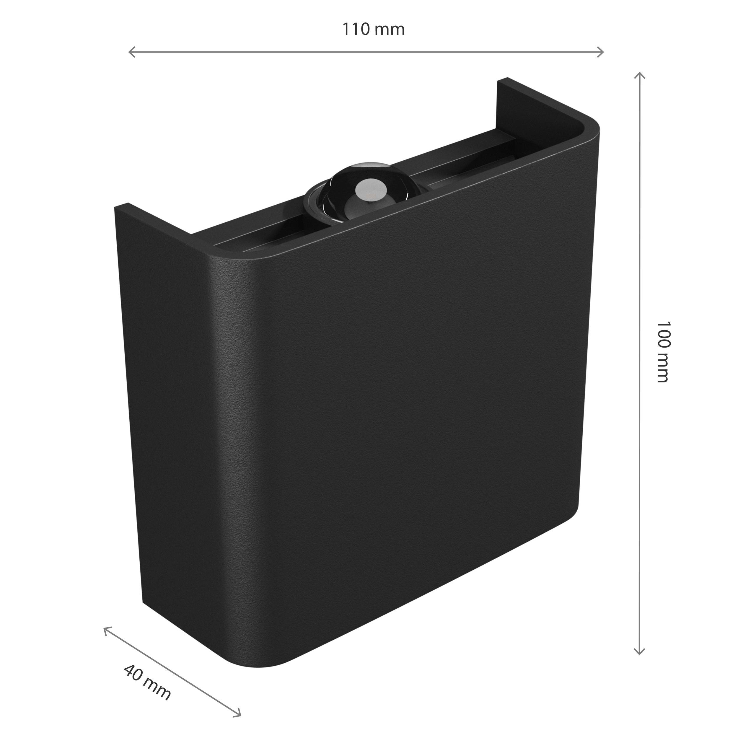 Spectrum LED Wandleuchte Lunarix Kinkiet 2W 200lm Außenleuchte IP54 schwarz CCT 2700-6500K