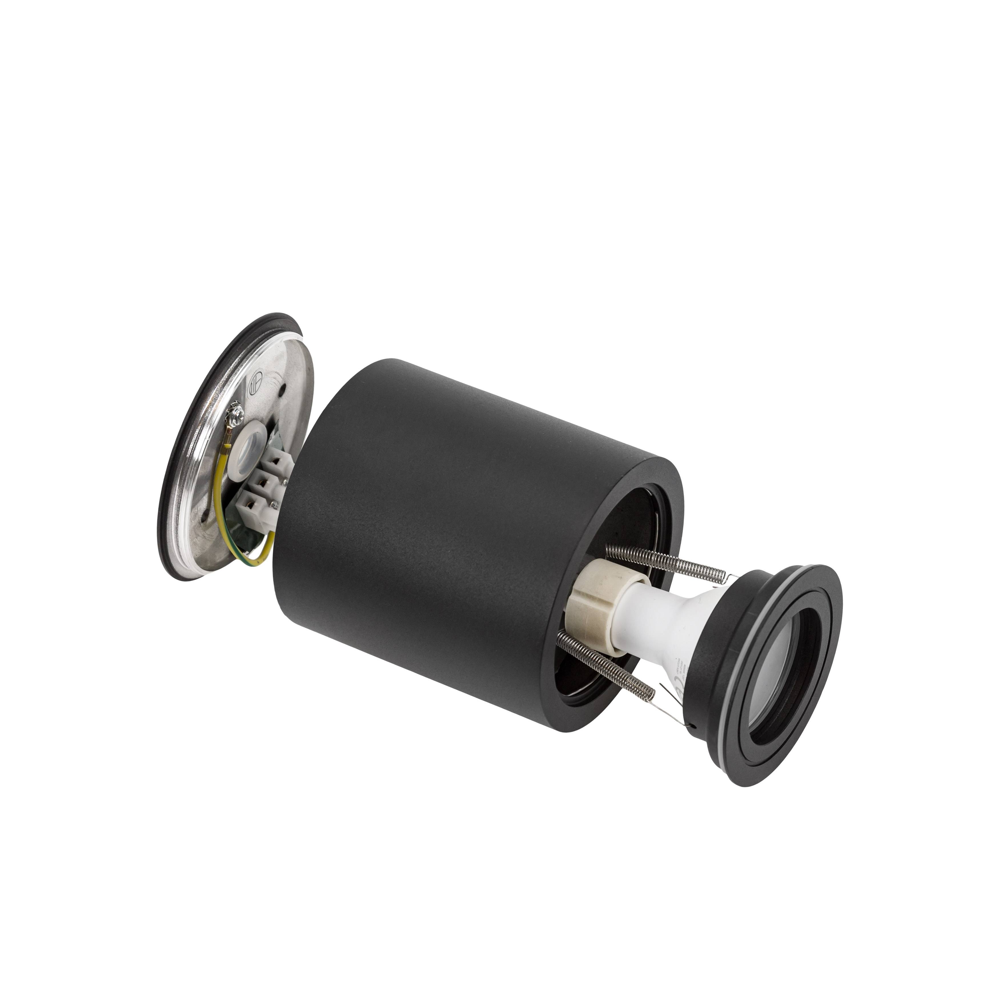 Spectrum LED Chloe GU10 Außenleuchte schwarz Deckenleuchte IP65 matt max. 30W rund