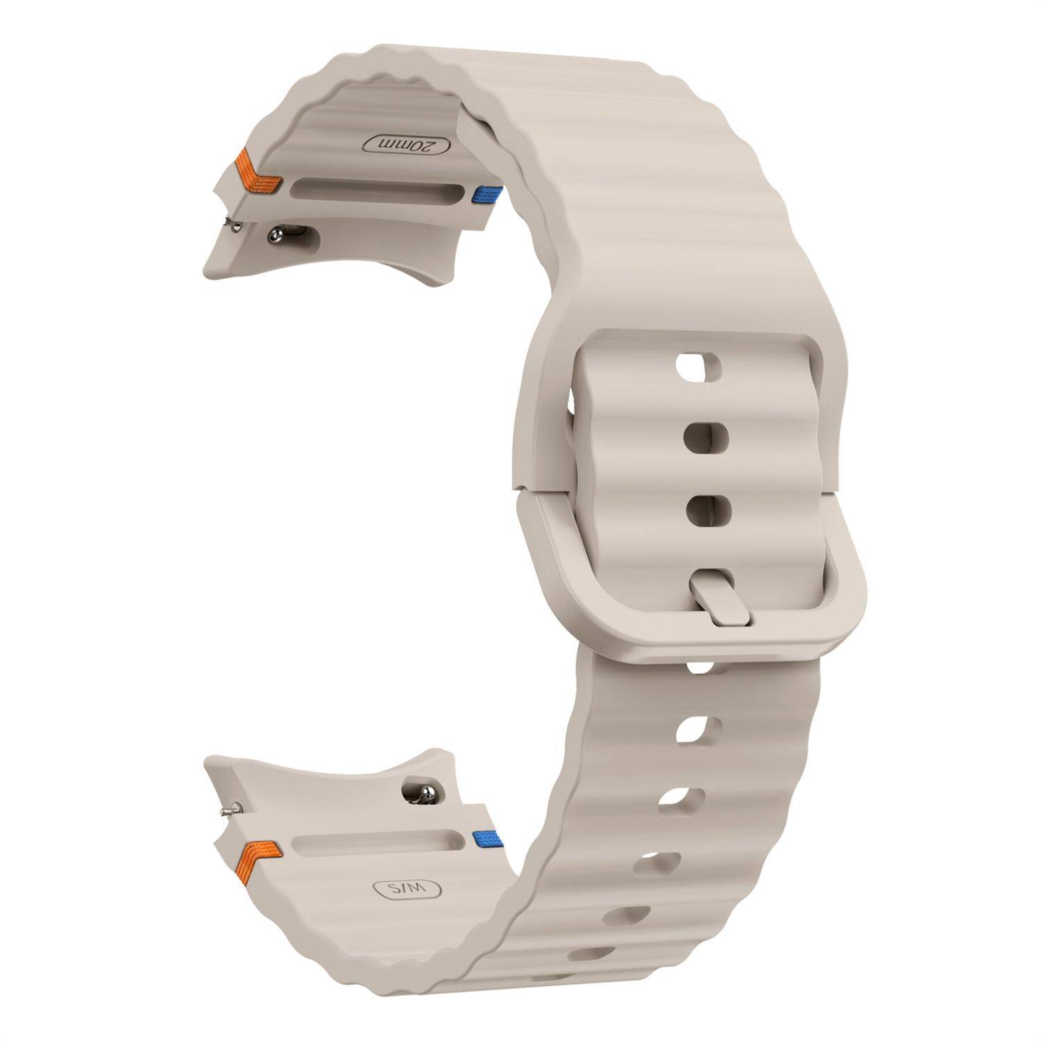 Für Samsung Galaxy Watch 7 44 / 40mm Silikon Wellen Design Band Beige