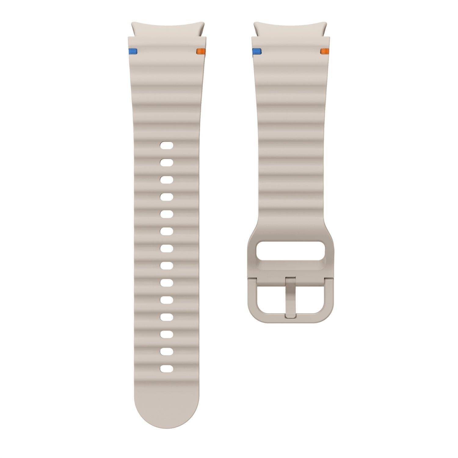 Für Samsung Galaxy Watch 7 44 / 40mm Silikon Wellen Design Band Beige