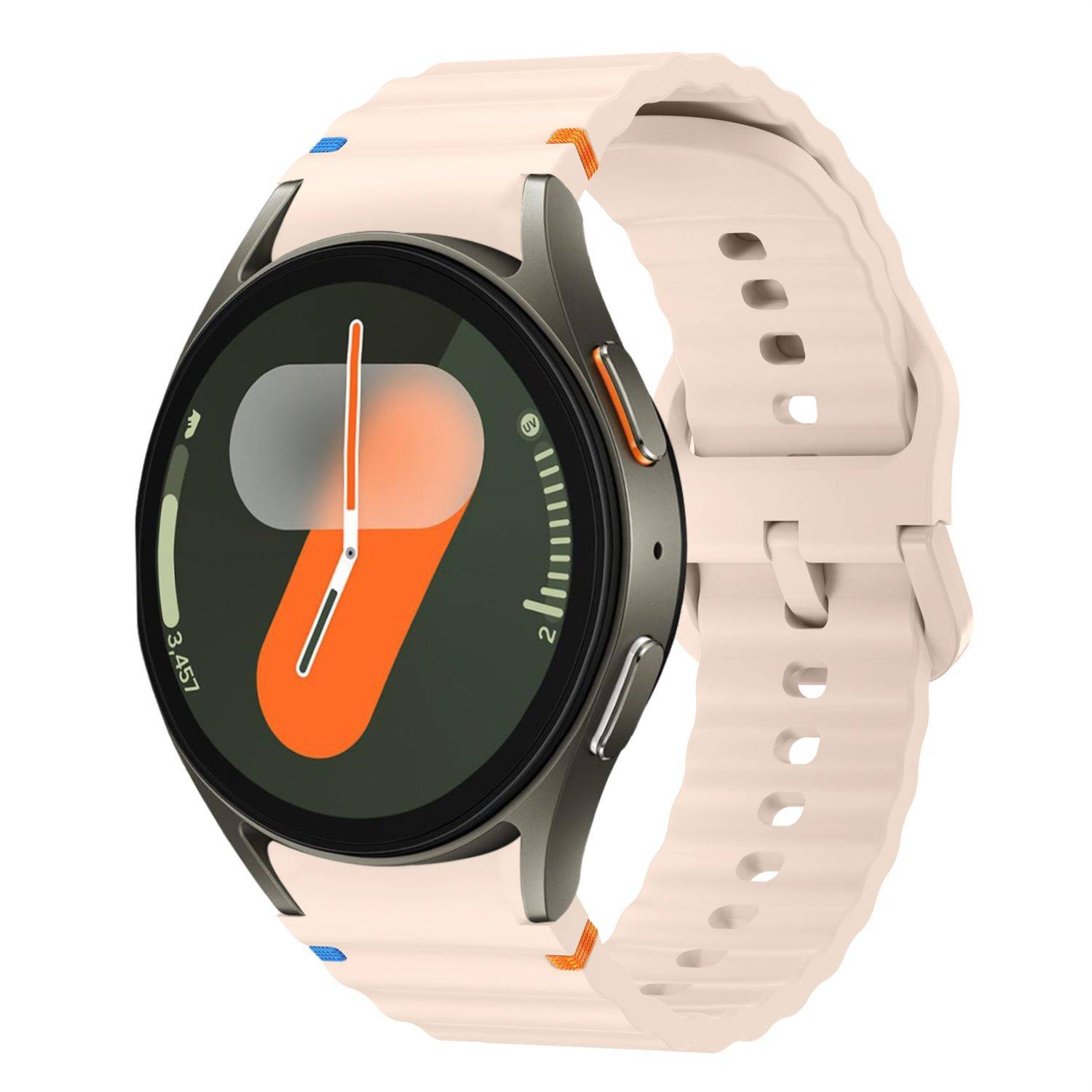 Für Samsung Galaxy Watch 7 44 / 40mm Silikon Wellen Design Band Rosa