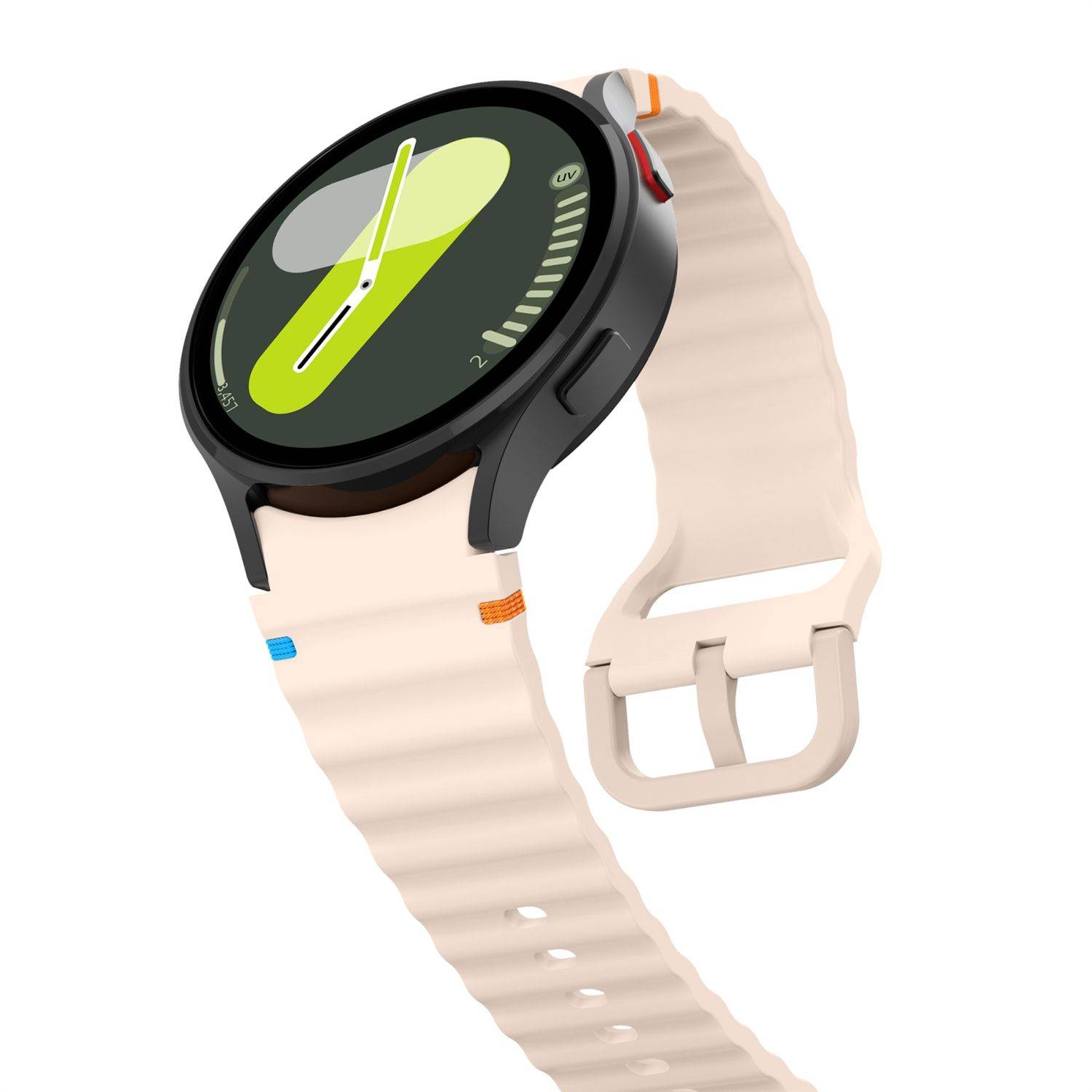 Für Samsung Galaxy Watch 7 44 / 40mm Silikon Wellen Design Band Rosa