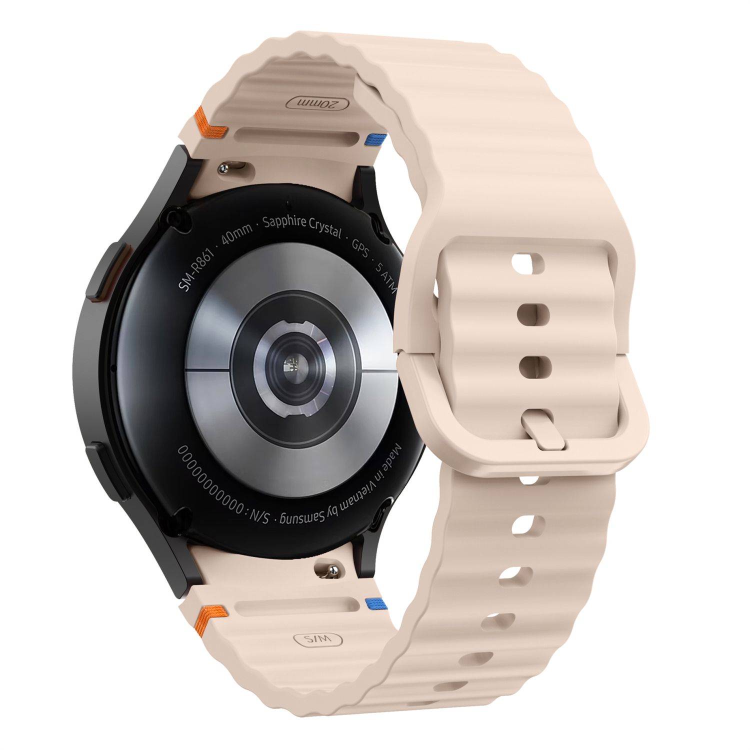 Für Samsung Galaxy Watch 7 44 / 40mm Silikon Wellen Design Band Rosa