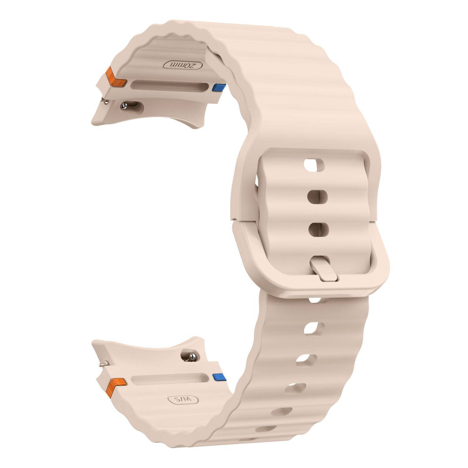 Für Samsung Galaxy Watch 7 44 / 40mm Silikon Wellen Design Band Rosa