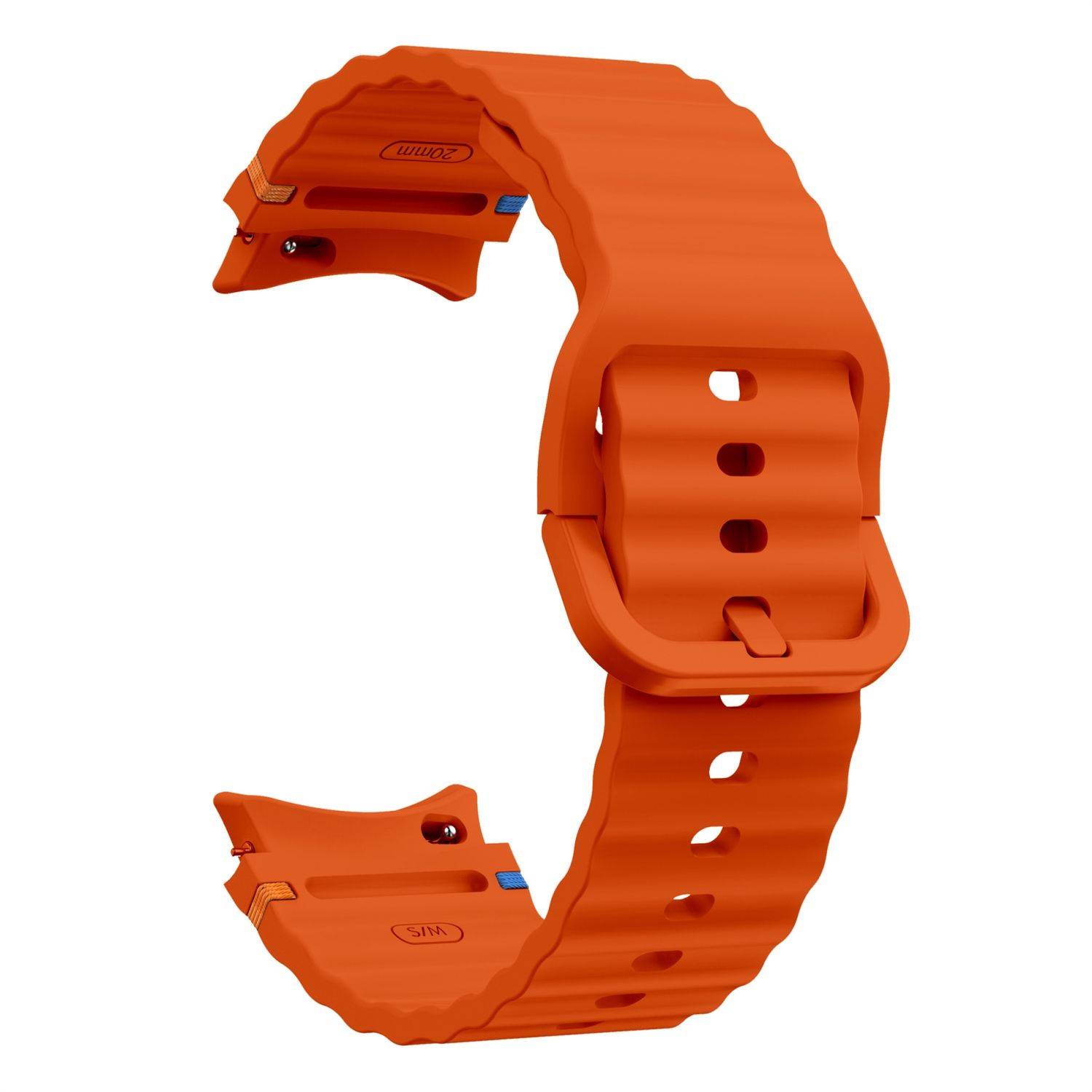 Für Samsung Galaxy Watch 7 44 / 40mm Silikon Wellen Design Band Orange