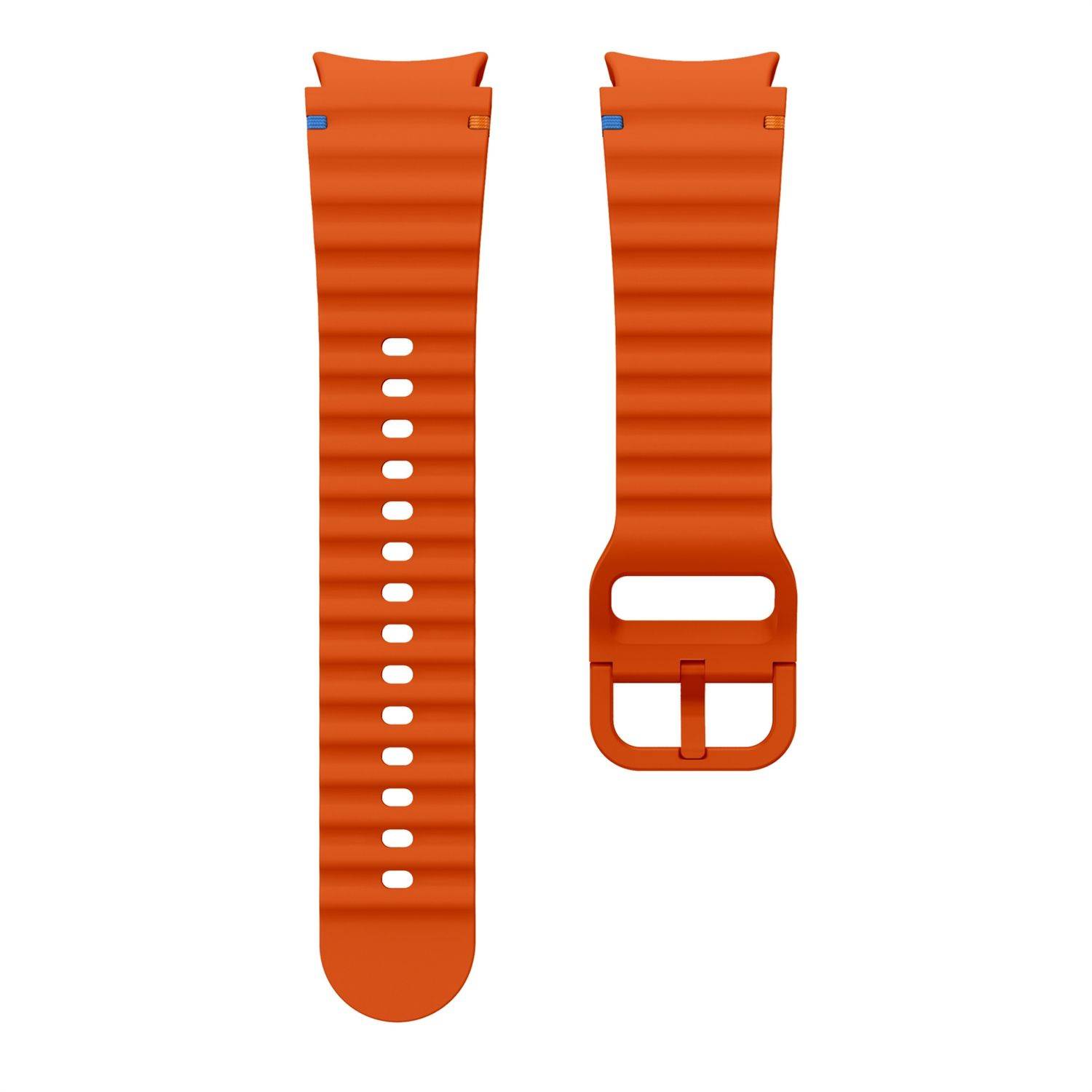 Für Samsung Galaxy Watch 7 44 / 40mm Silikon Wellen Design Band Orange
