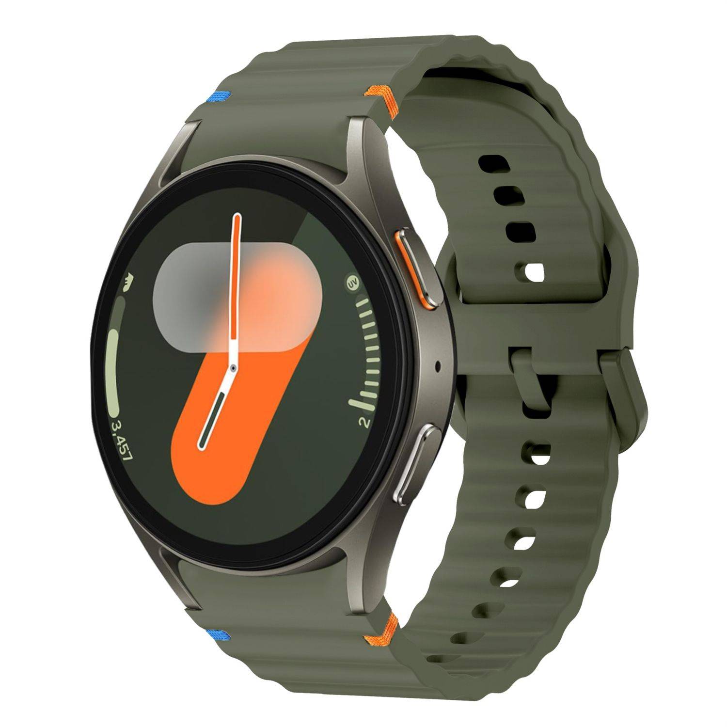 Für Samsung Galaxy Watch 7 44 / 40mm Silikon Wellen Design Band D Grün