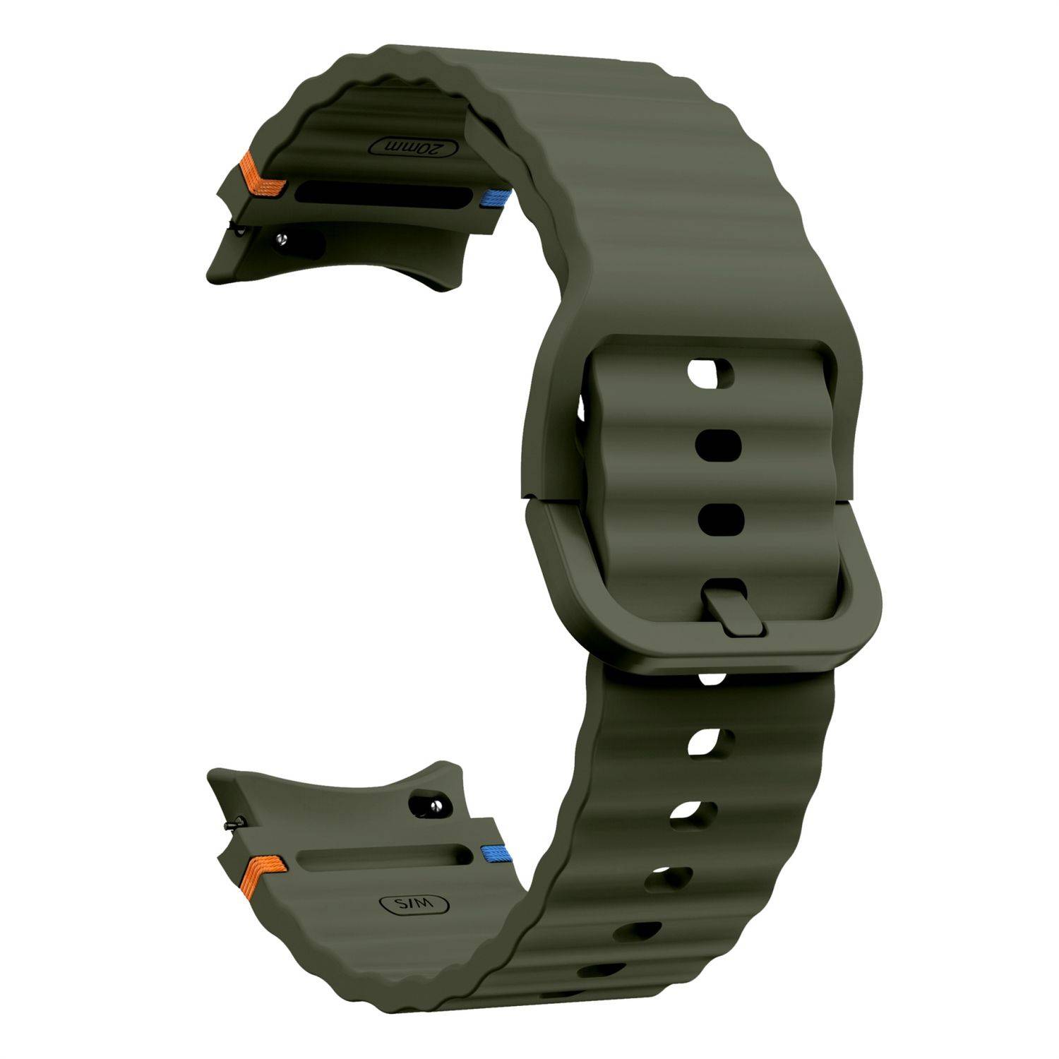 Für Samsung Galaxy Watch 7 44 / 40mm Silikon Wellen Design Band D Grün