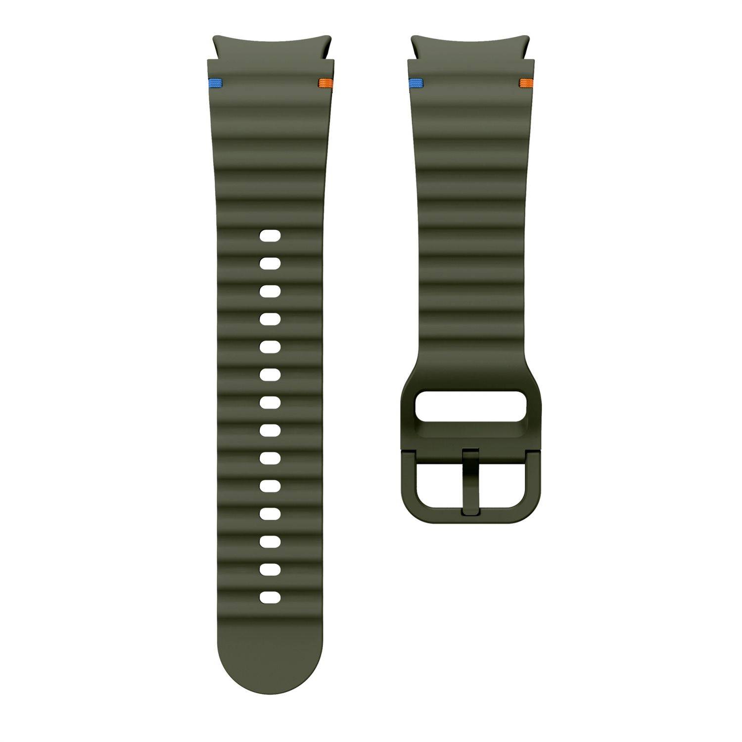 Für Samsung Galaxy Watch 7 44 / 40mm Silikon Wellen Design Band D Grün