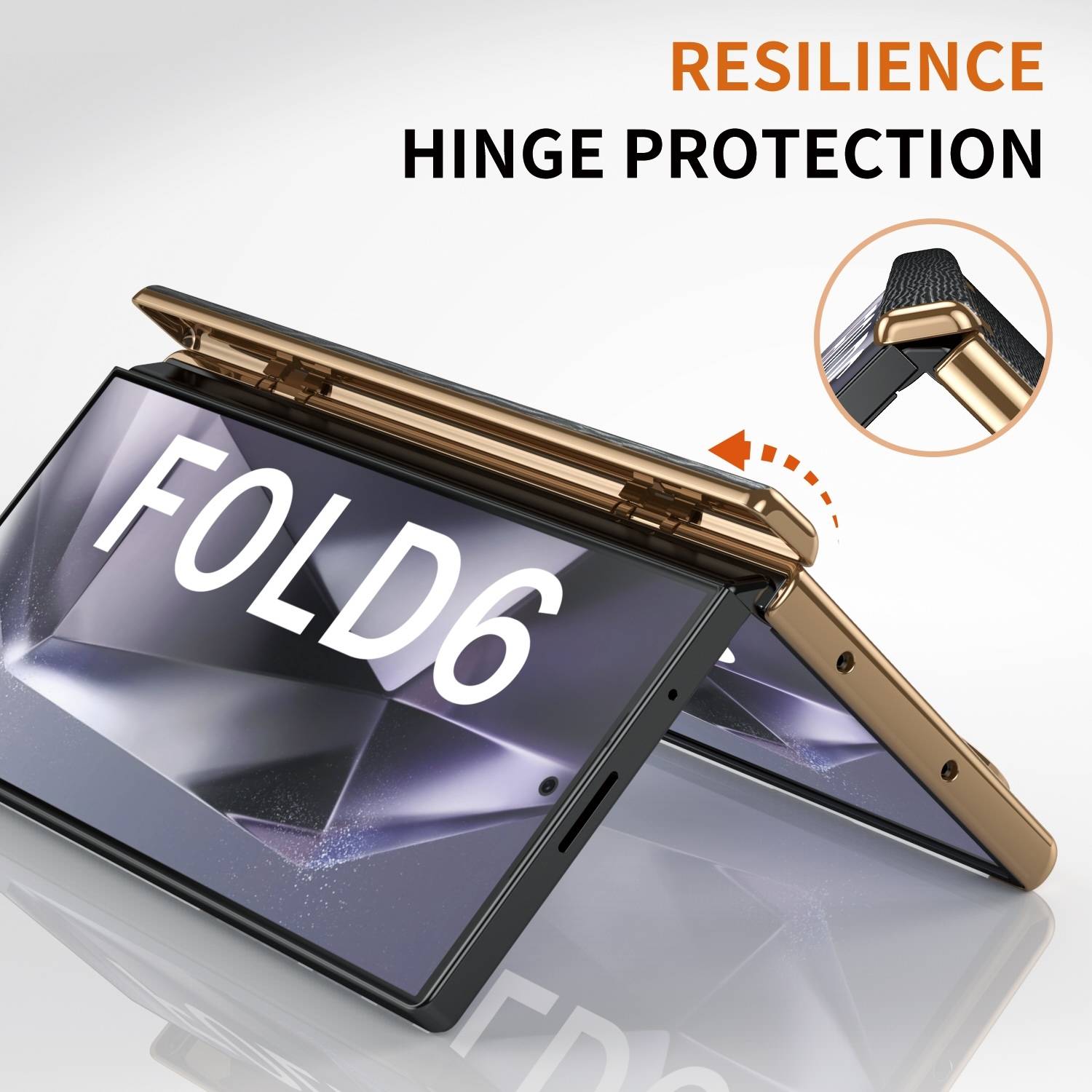 Für Samsung Galaxy Z Fold6 Hülle mit Handschlaufe Halterung Schwarz