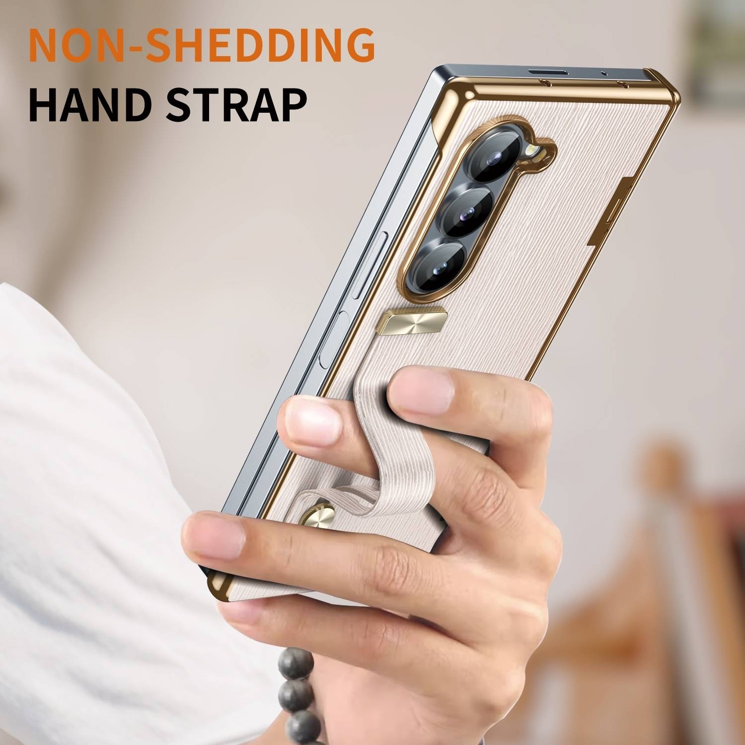 Für Samsung Galaxy Z Fold6 Hülle mit Handschlaufe Halterung Case Rosa