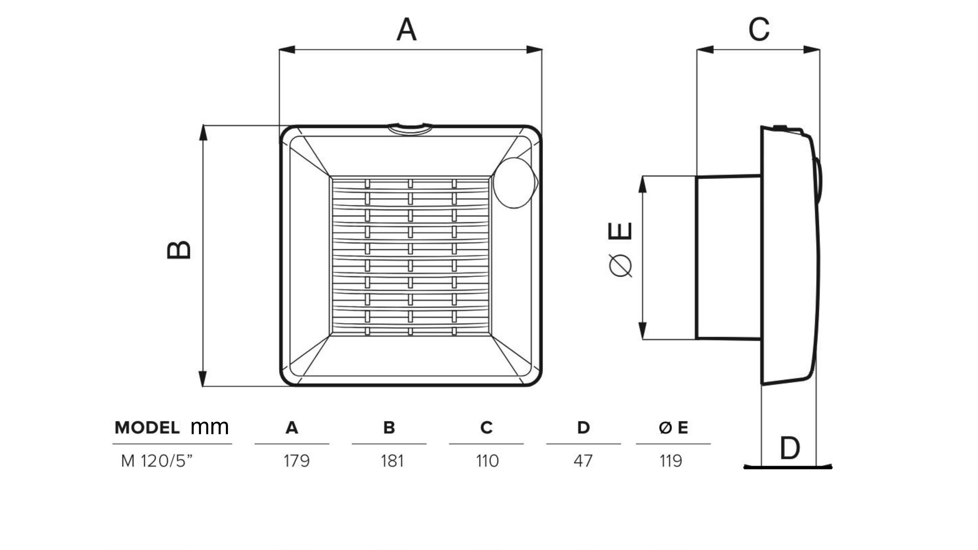 Kleinraumventilator Punto M 120 A P - 11746
