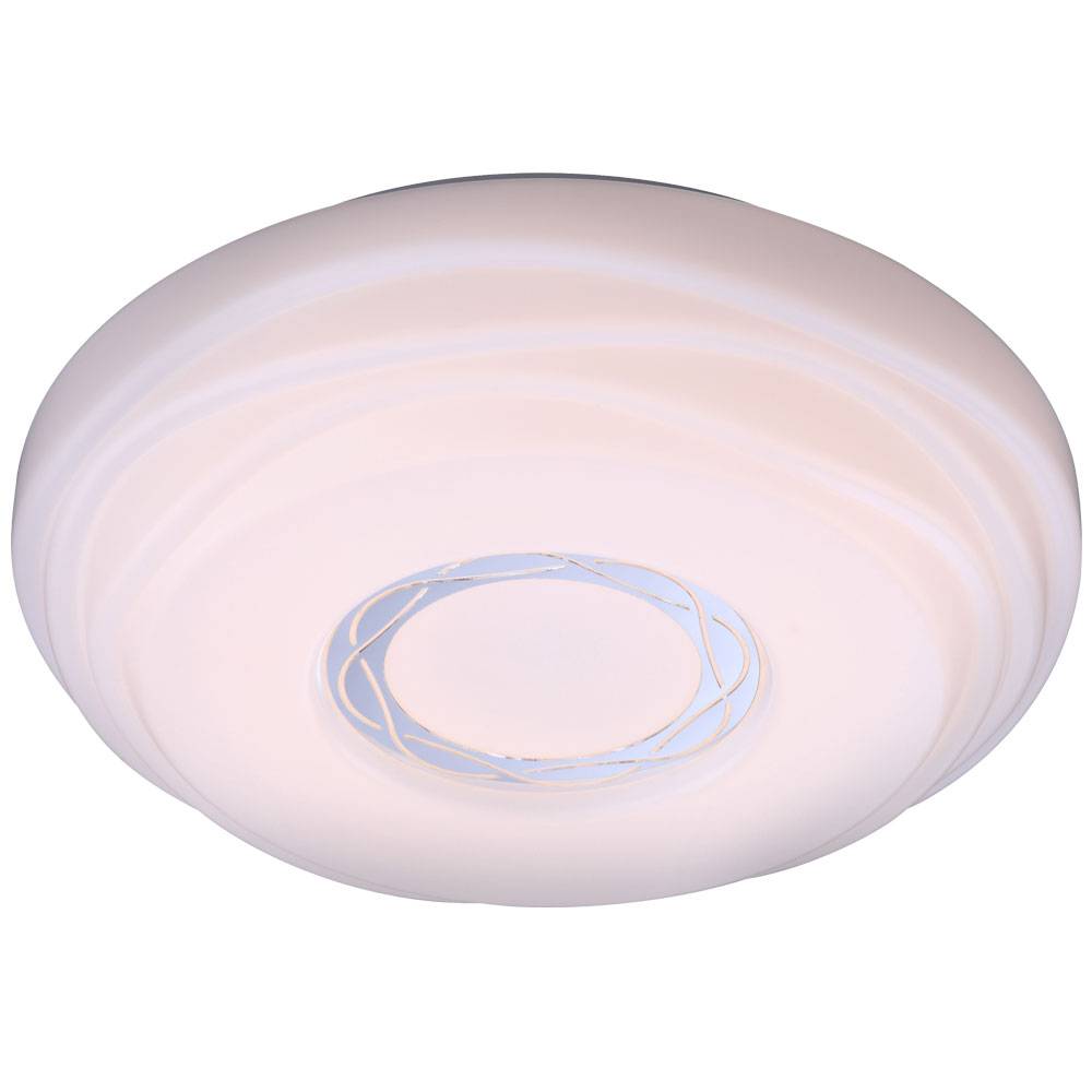 Deckenleuchte Wohnzimmerleuchte Esszimmerlampe Küchenleuchte Schlafzimmerlampe, Metall Acryl weiß, LED 15W 1240 Lumen 3000K warmweiß, D 34 cm