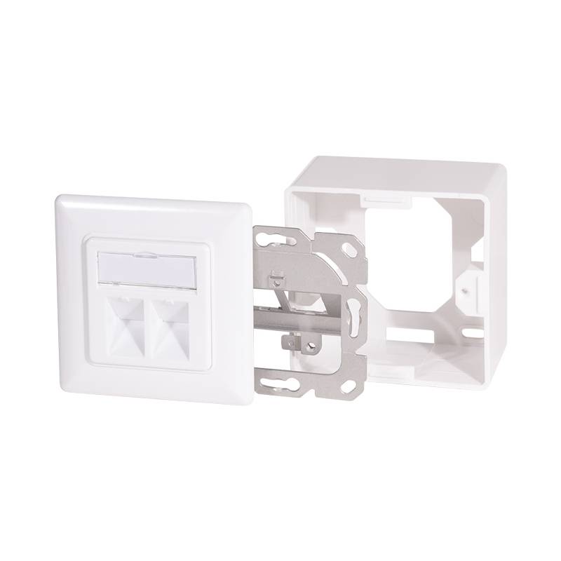 LogiLink Anschlussdose Kat.6A, 2x RJ45, weiß, geschirmt