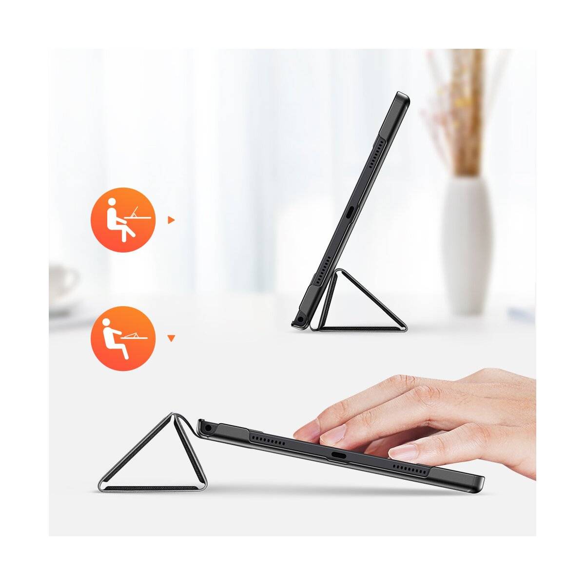 Klapphülle mit Stifthalter Tablet-Hülle kompatibel mit Xiaomi Pad 7 / 7 Pro schwarz