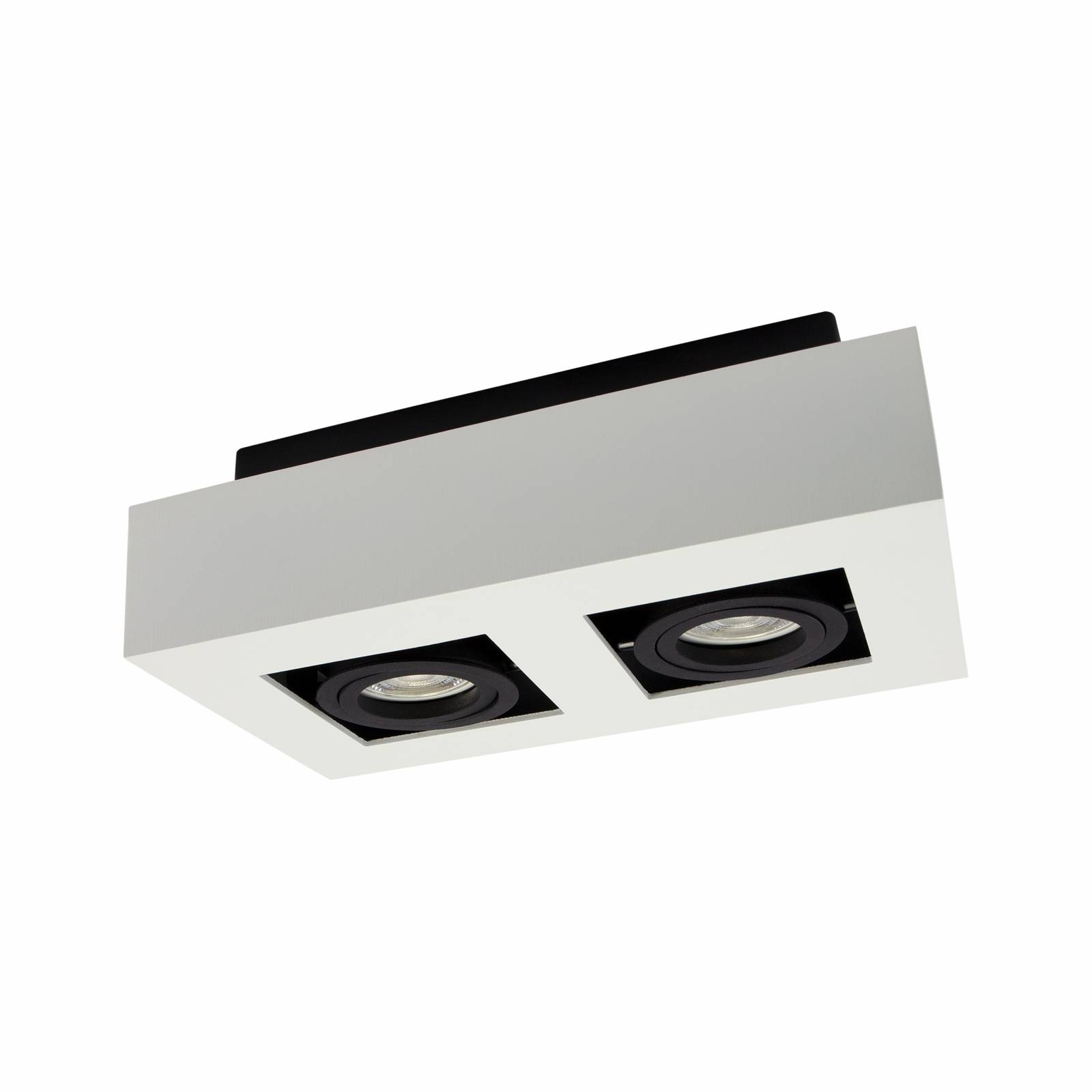 Spectrum LED Mirora GU10 2 fach Deckenleuchte schwarz & weiß schwenkbar IP20 max.35W eckig