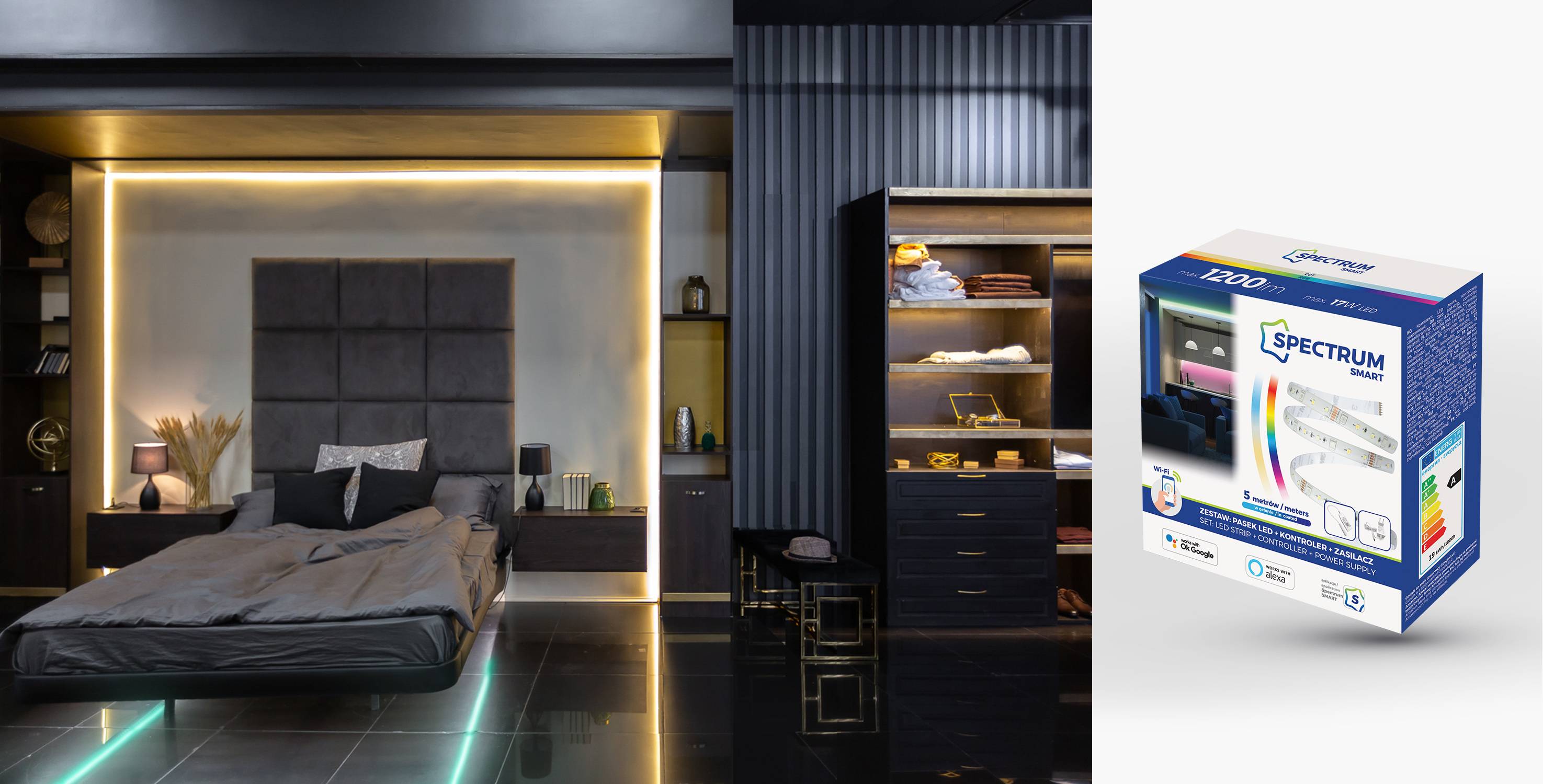 Spectrum SMART LED Streifen 17W Strip 5m 1200lm bunt RGB Warm Kalt CCT 3000K-6000K DIMMBAR