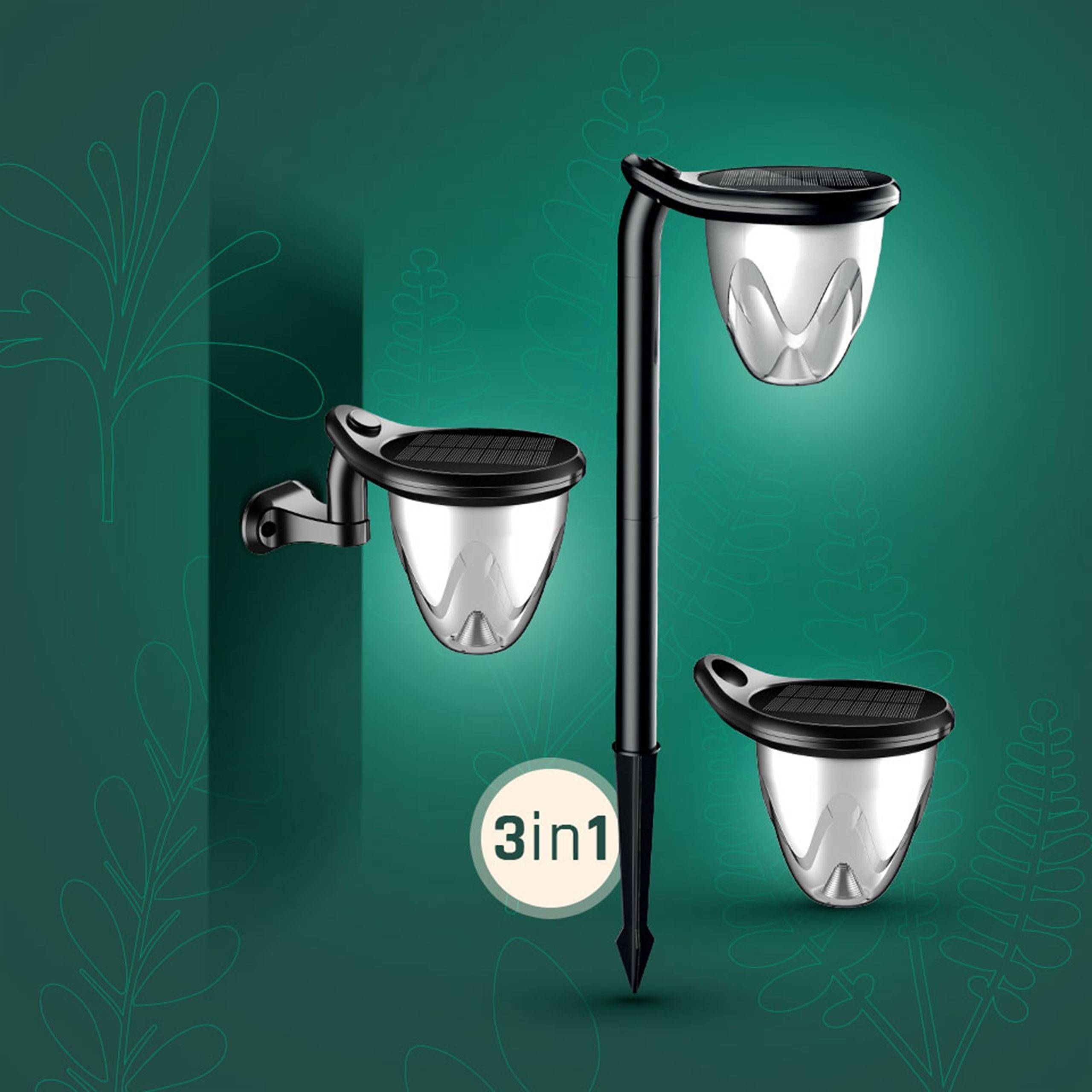 Spectrum LED Solarleuchte 3in1 Solara Brilo 1W Gartenspot 100lm Erdspieß IP44 Bodenstrahler 3000-6000K CCT