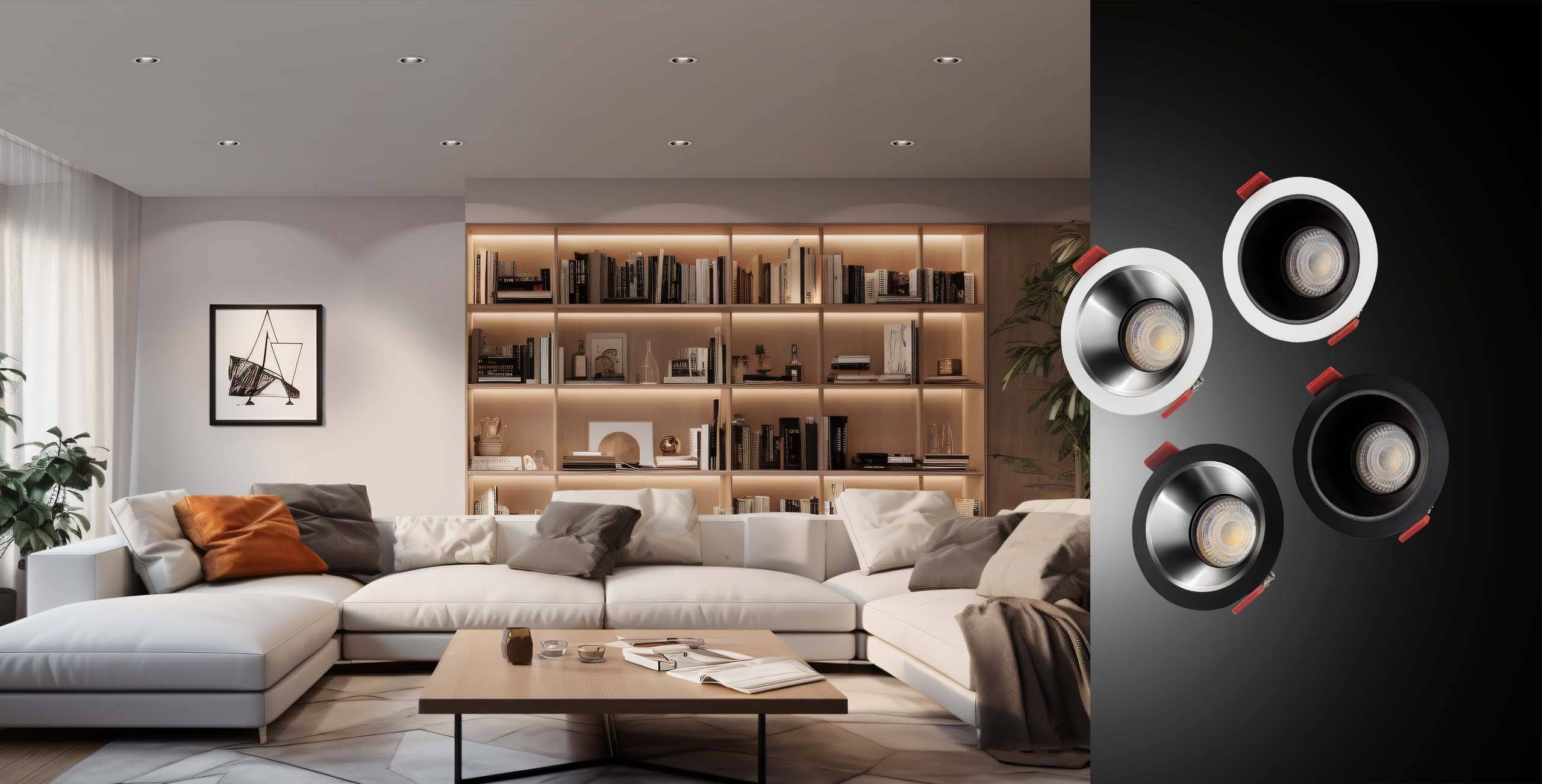 Spectrum LED FIALE GU10 Einbaustrahler Downlight IP20 max.10W blendfrei schwenkbar schwarz