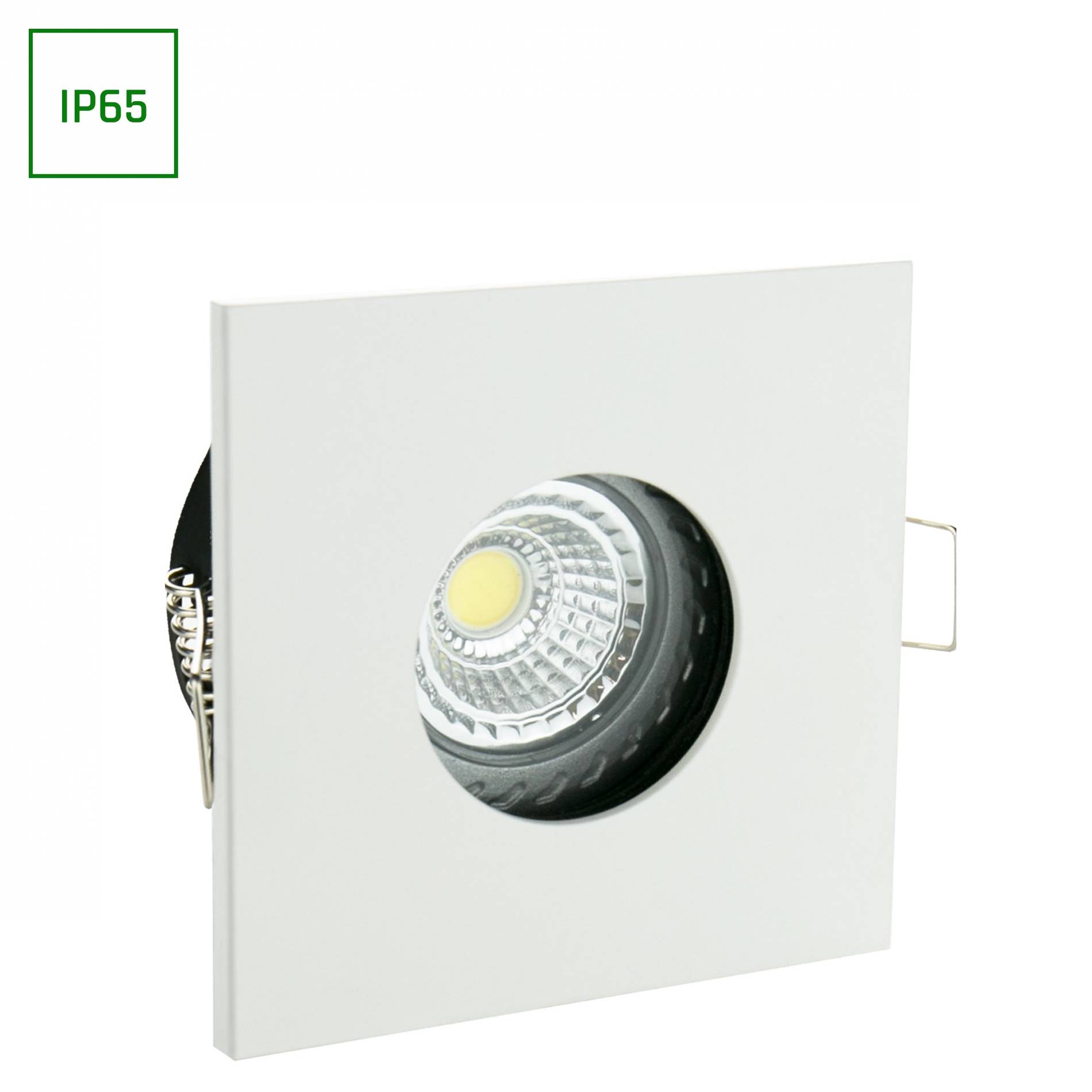 Spectrum LED Einbaustrahler GU10 Spot Badezimmer Downlight IP65 max. 10W eckig weiß