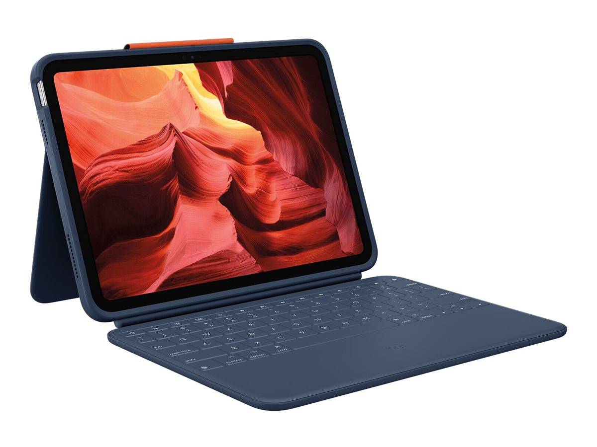 Logitech Rugged Combo 4 - Tastatur und Foliohülle - Apple Smart connector - Classic Blue - für Apple 10.9-inch iPad (10.