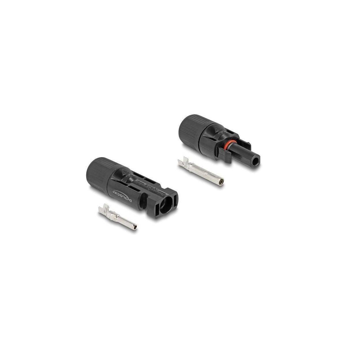 60670 - DL4 Solar Steckverbinder für Kabel zum Crimpen, Stecker und Buchse, schwa