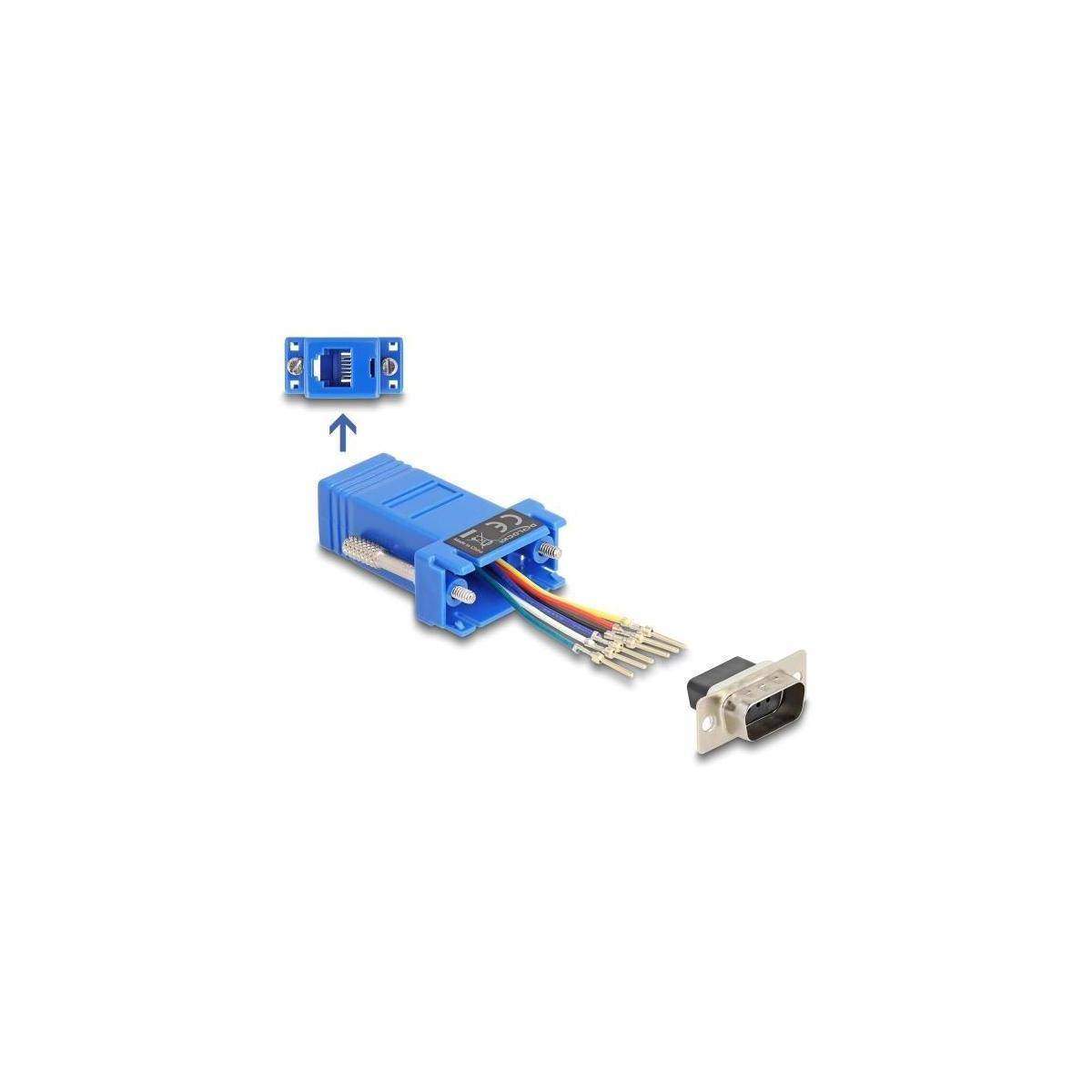Delock - Serieller Adapter - DB-9 (M) schraubbar zu RJ-12 (6-polig)