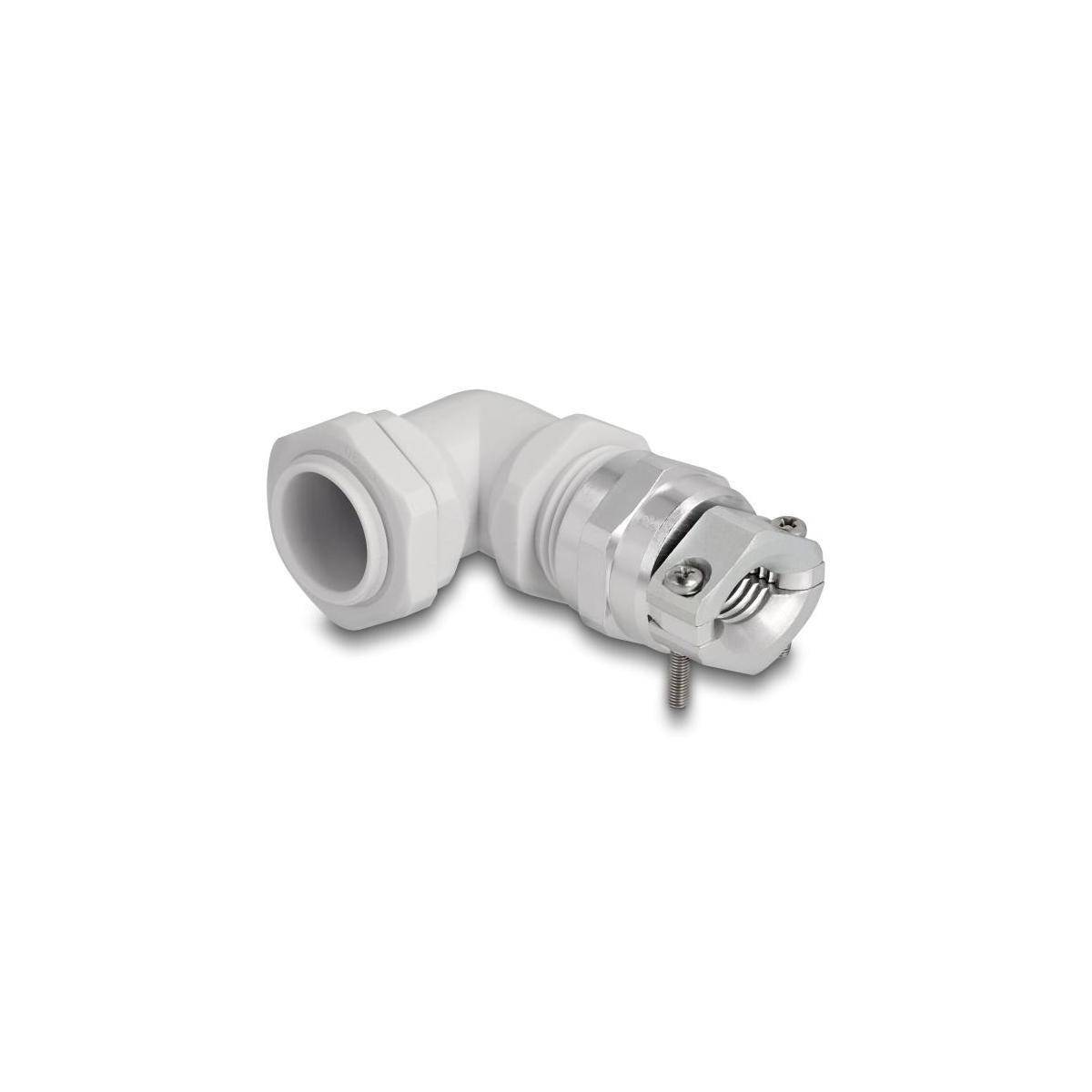 60598 - Delock Kabelverschraubung mit Zugentlastung und Biegeschutz 90 gewinkelt PG16 gr