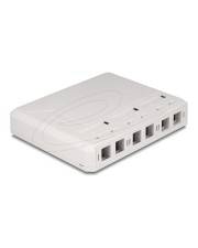 Delock Keystone Leergehäuse 6 Port für Glasfaser und Netzwerk weiß LWL Weiß