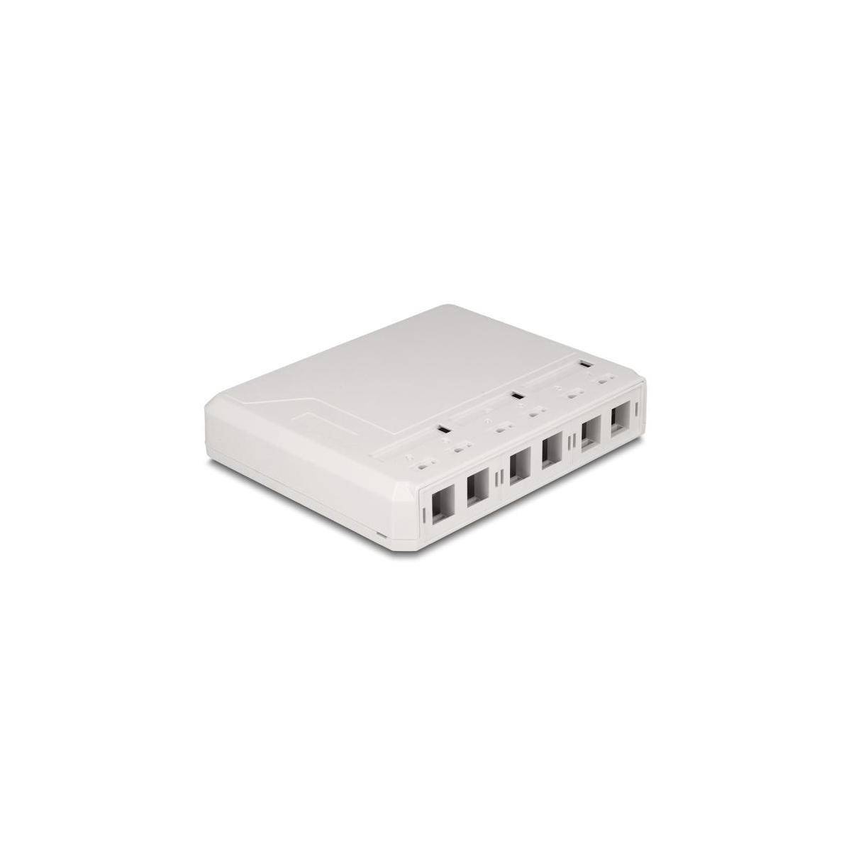 Delock Keystone Leergehäuse 6 Port für Glasfaser und Netzwerk weiß