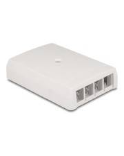 Delock Keystone Leergehäuse Aufputz 4 Port für Glasfaser und Netzwerk weiß LWL Weiß